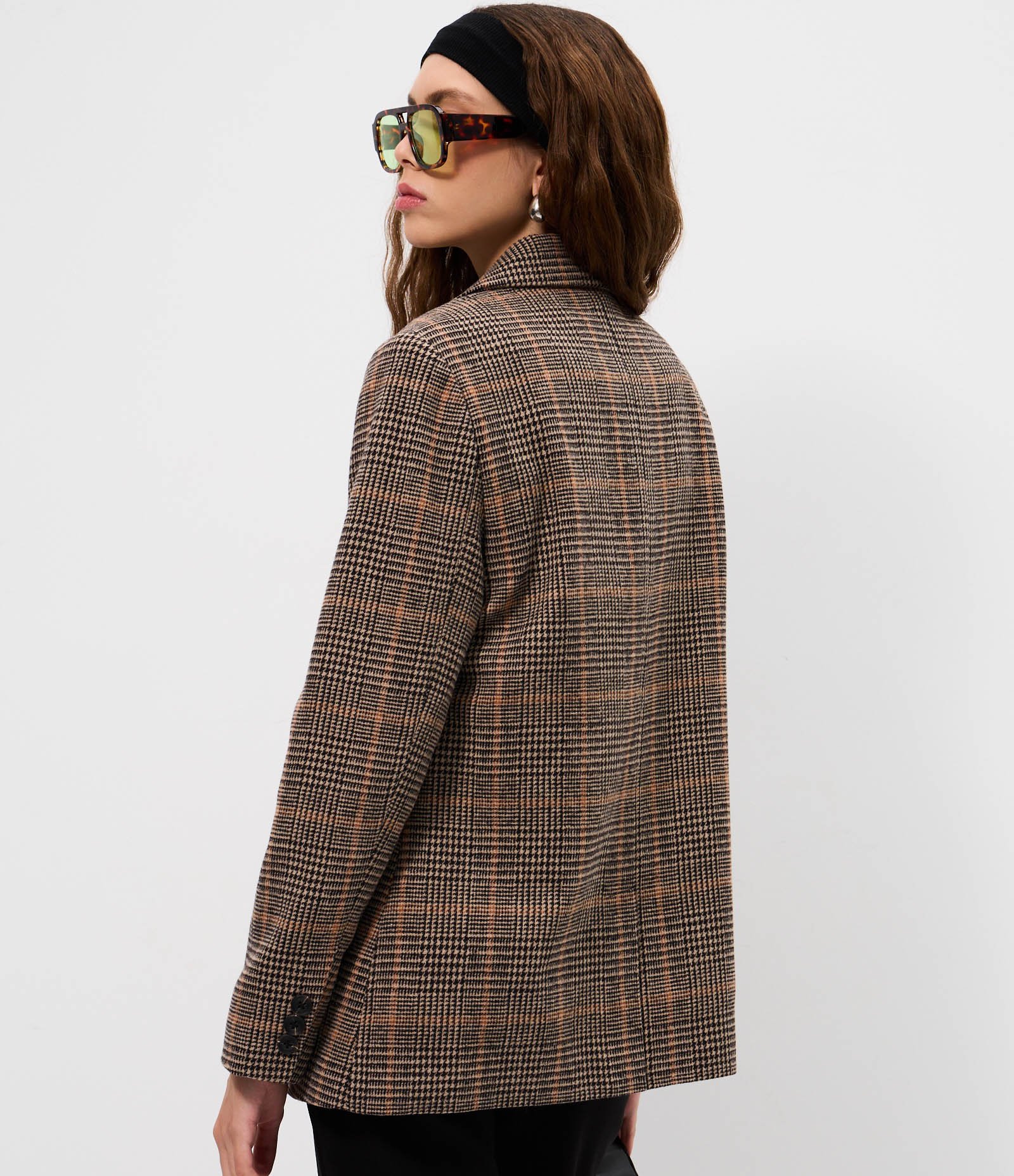 Blazer Alfaiatado Xadrez com Abotoamento Duplo Marrom 4