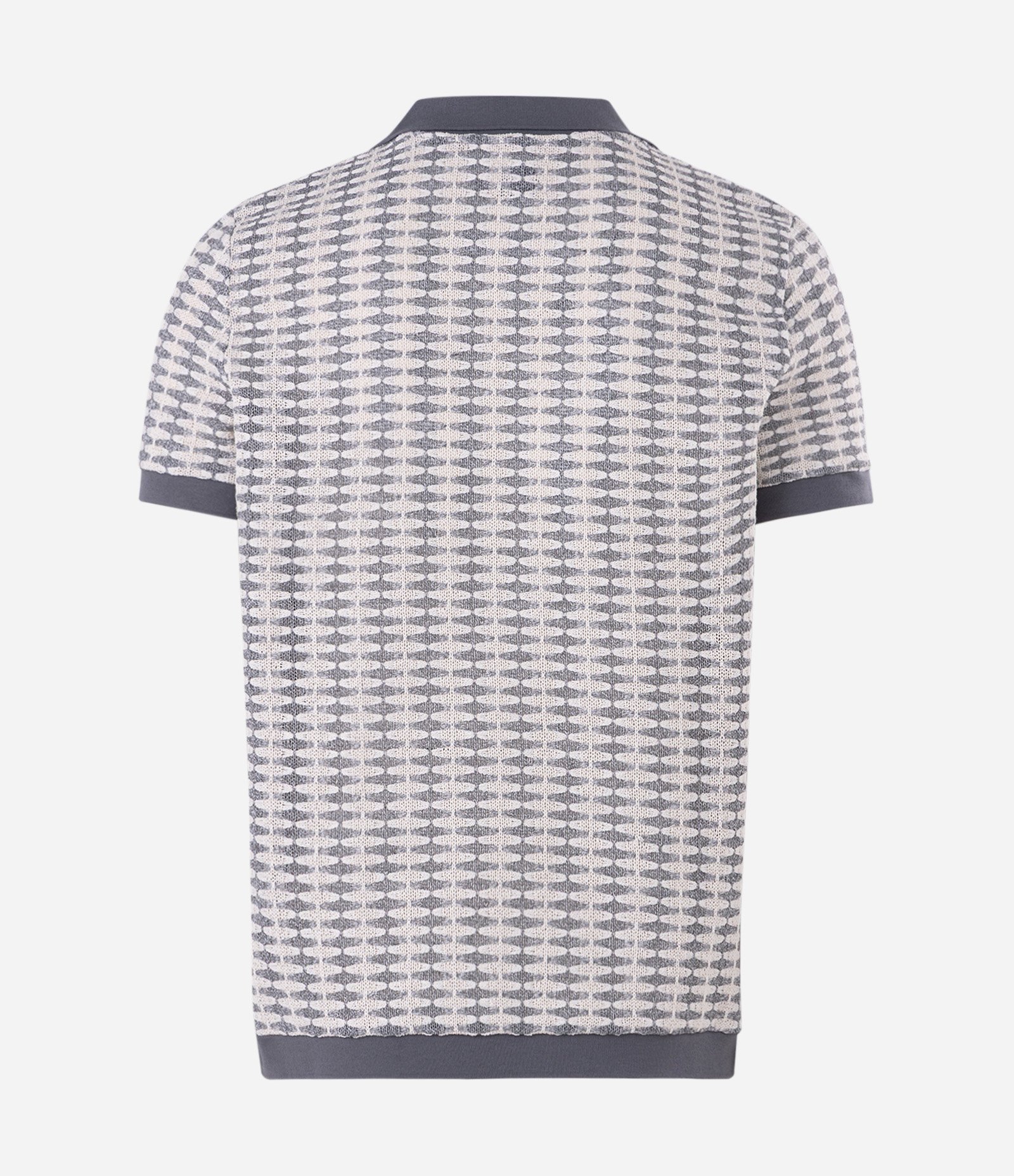 Polo Masculina Manga Curta Texturizada com Gola Contrastante Cinza 6