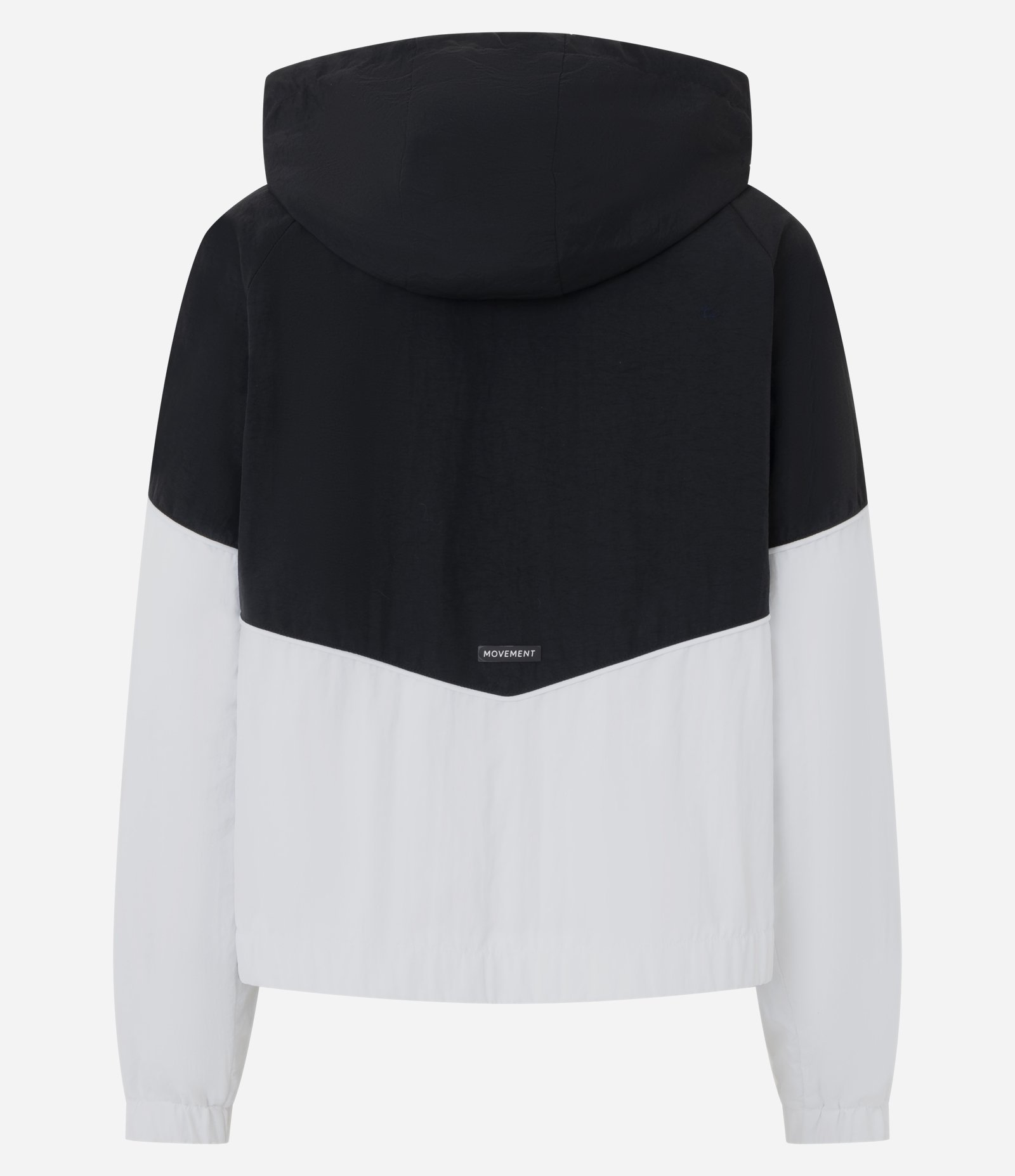 Jaqueta Quebra Vento Bicolor em Laise com Capuz Preto/Branco 6