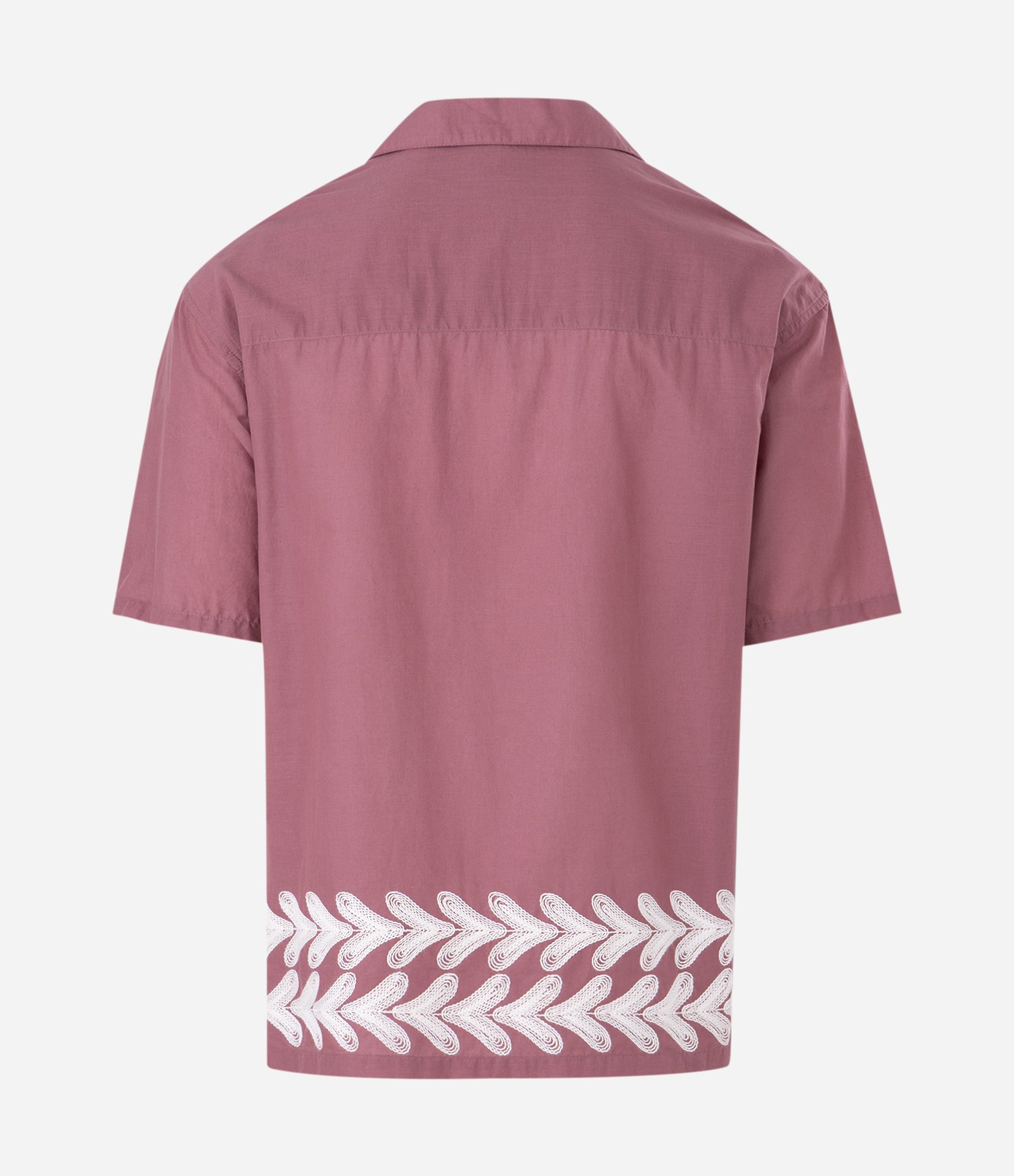 Camisa Masculina Manga Curta Bordado Floral Boxy Rosa 6