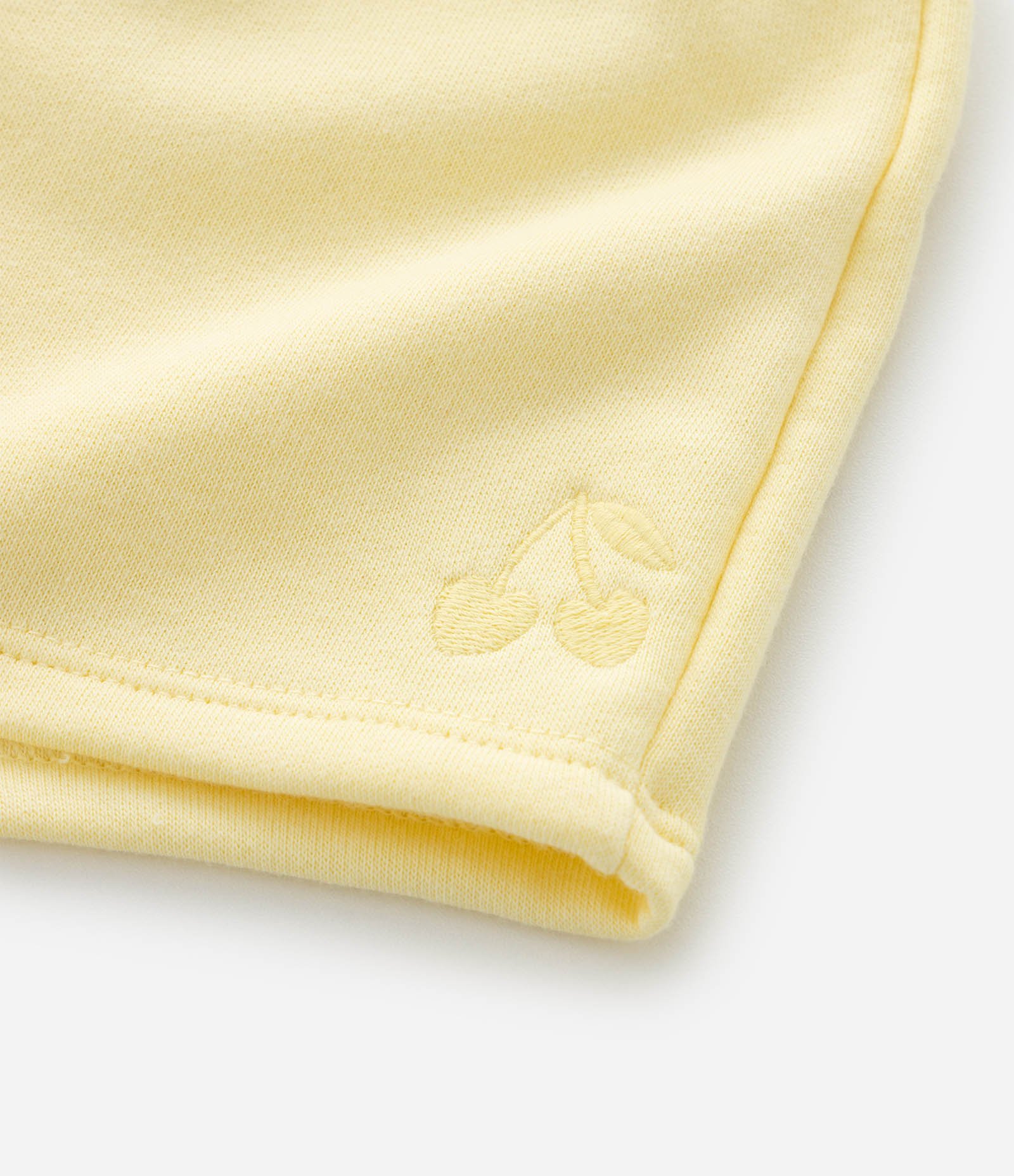 Short Infantil em Moletom com Cós Clochard e Bordado – Tam 1 a 6 Anos Amarelo 5