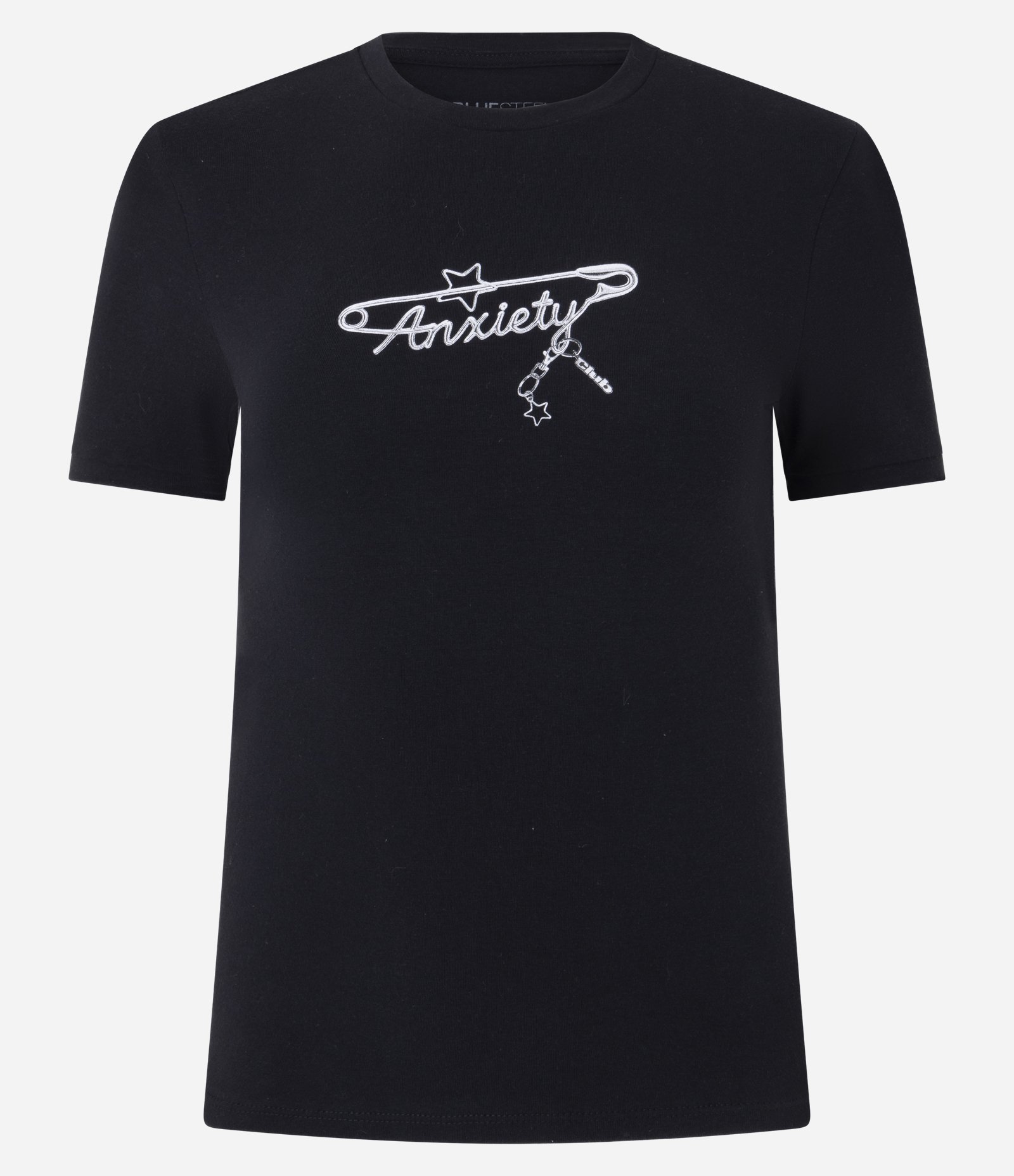 Camiseta em Algodão com Estampa Anxiety Preto 5