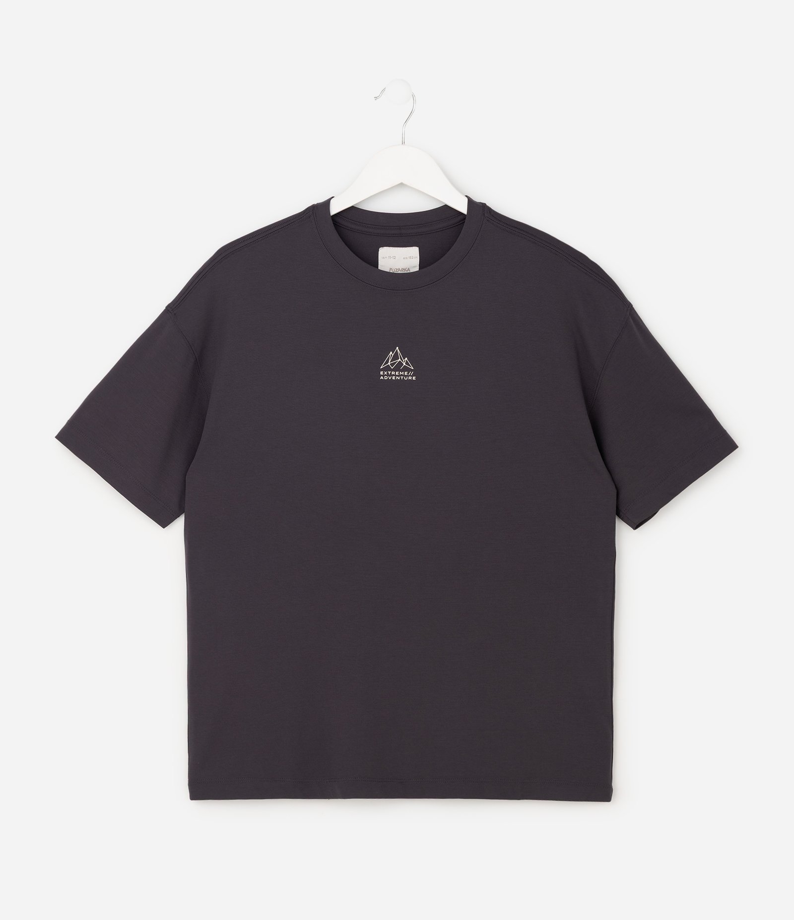 Camiseta Infantil em Interlock com Estampa Extreme Adventure – Tam 5 a 14 Anos Chumbo 2