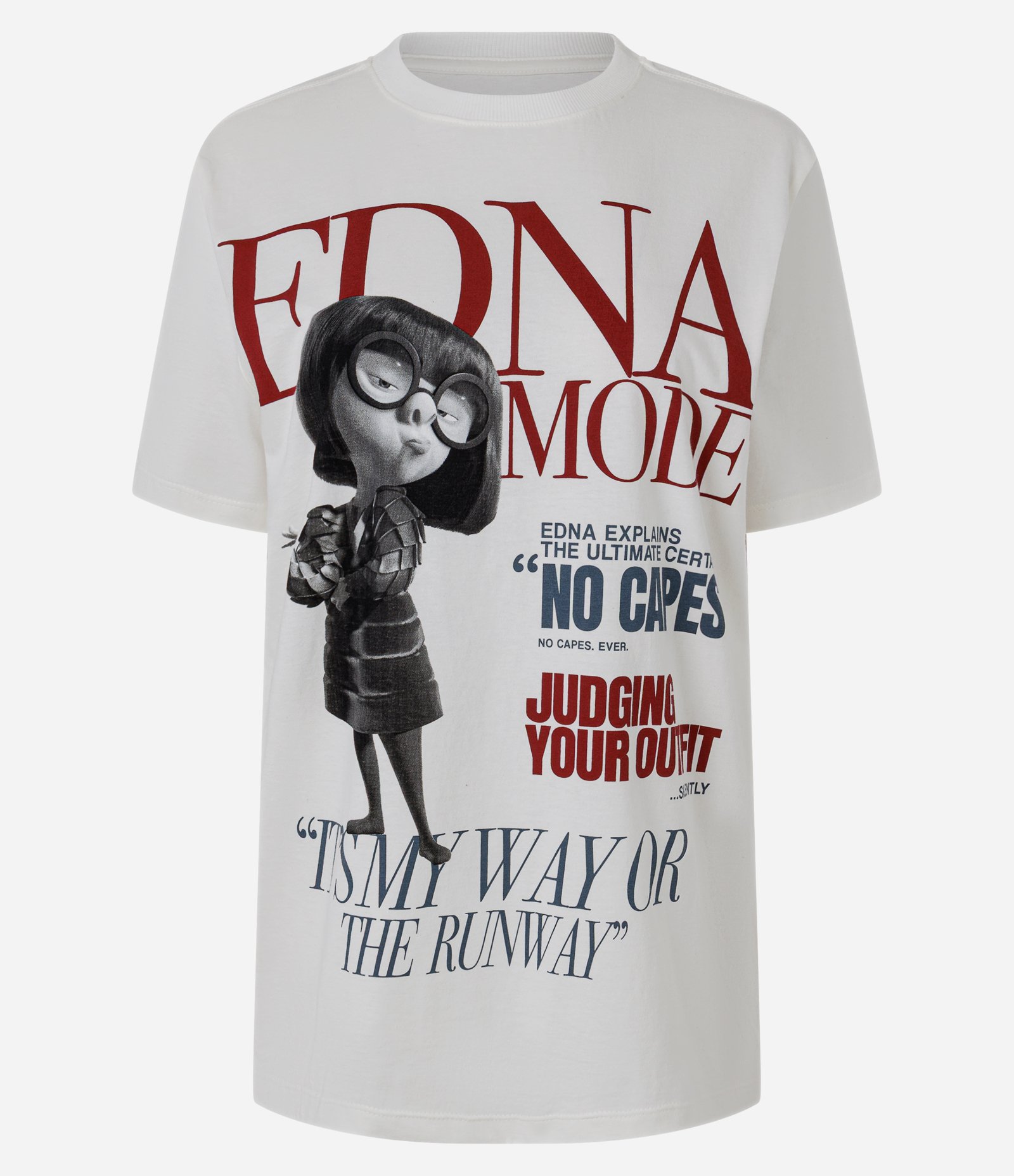 Camiseta em Algodão com Estampa da Personagem Edna de Os Incríveis Branco 2