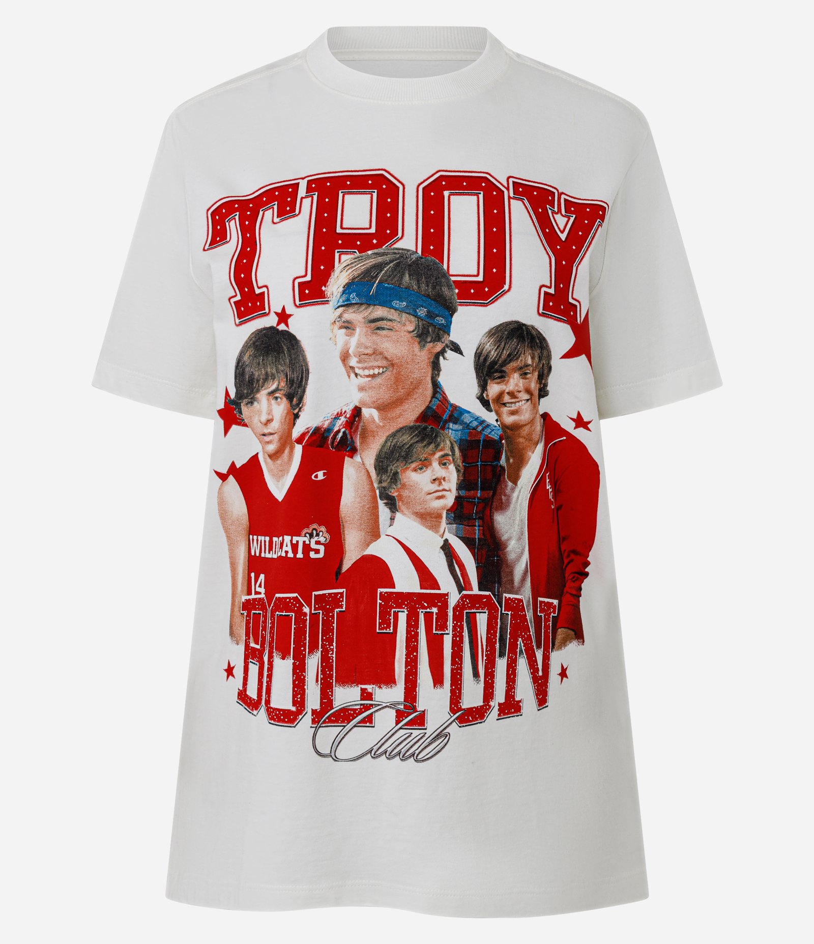 Camiseta Manga Curta com Estampa Troy Bolton Branco 4