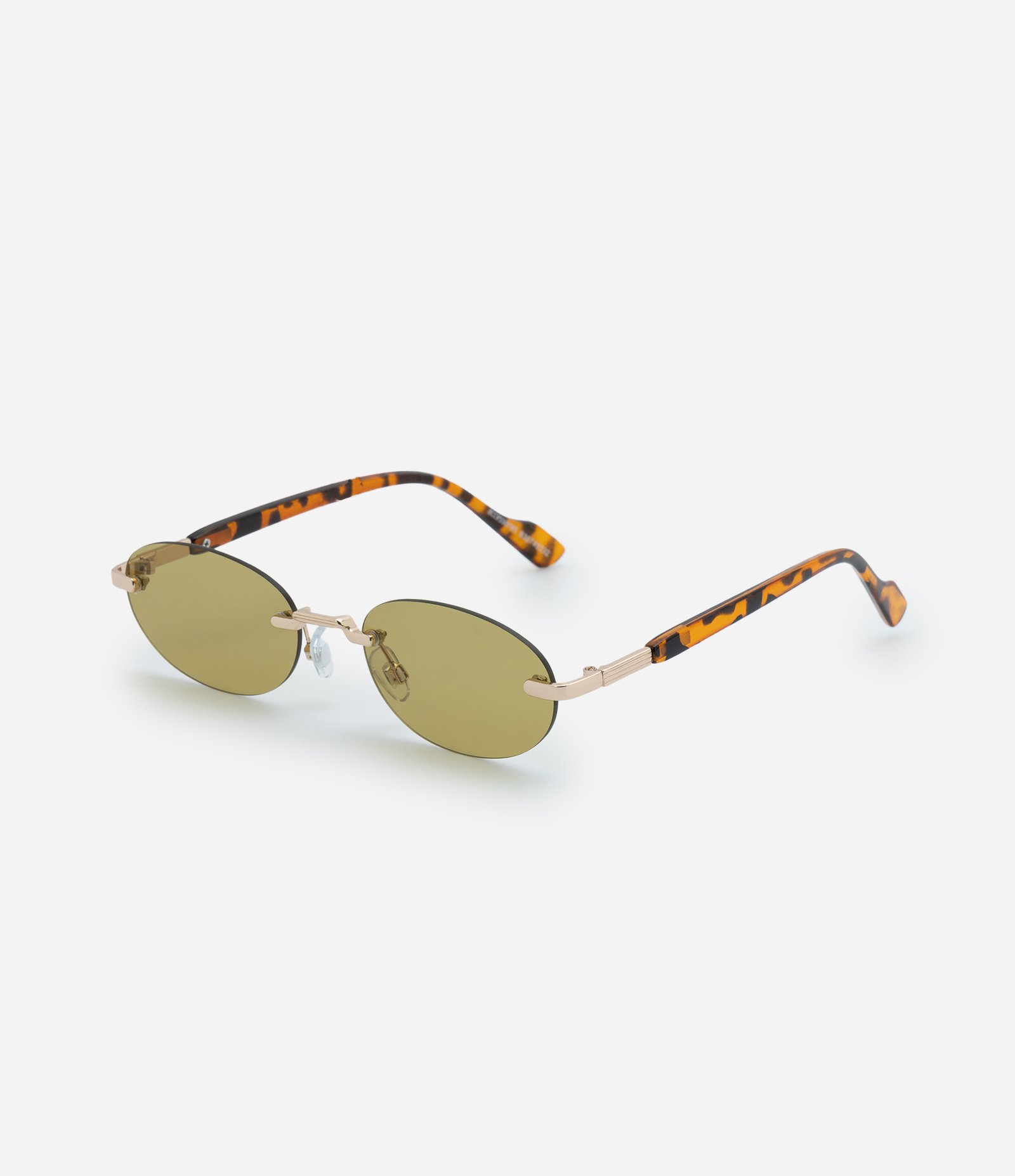 Óculos Redondo em Metal com Lente Verde Dourado 2