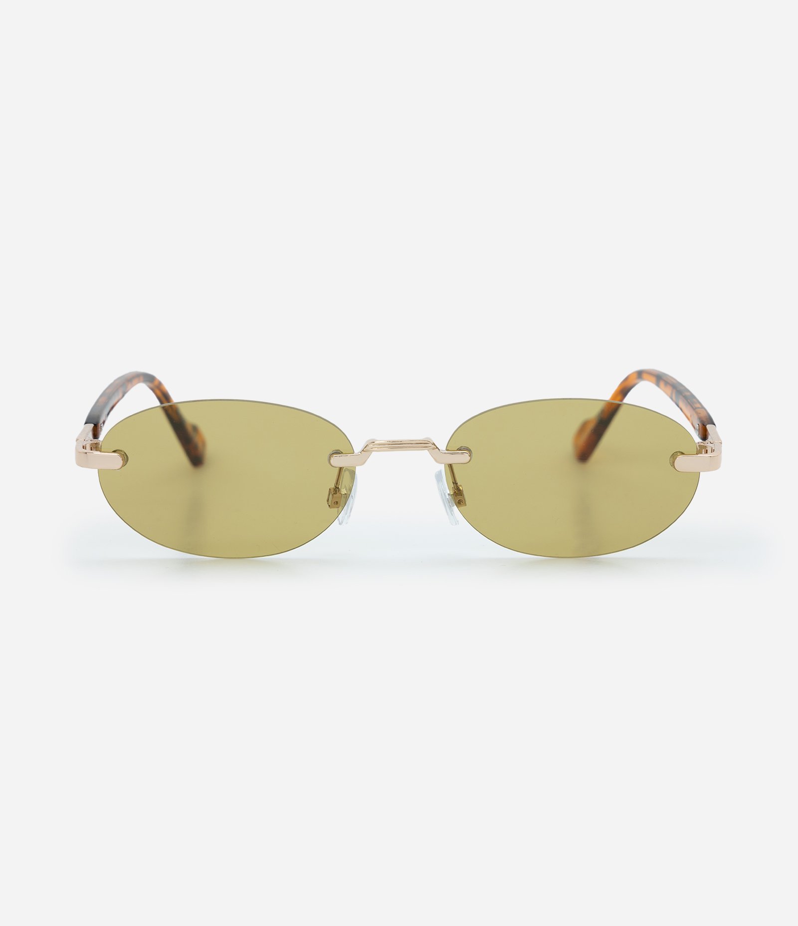 Óculos Redondo em Metal com Lente Verde Dourado 3