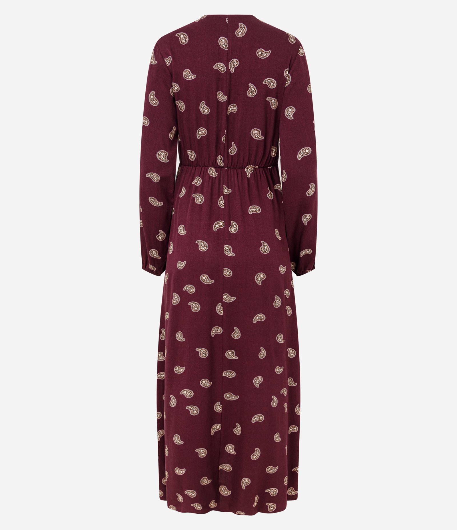 Vestido Midi Longo Estampa Paisley com Decote V Vermelho 6
