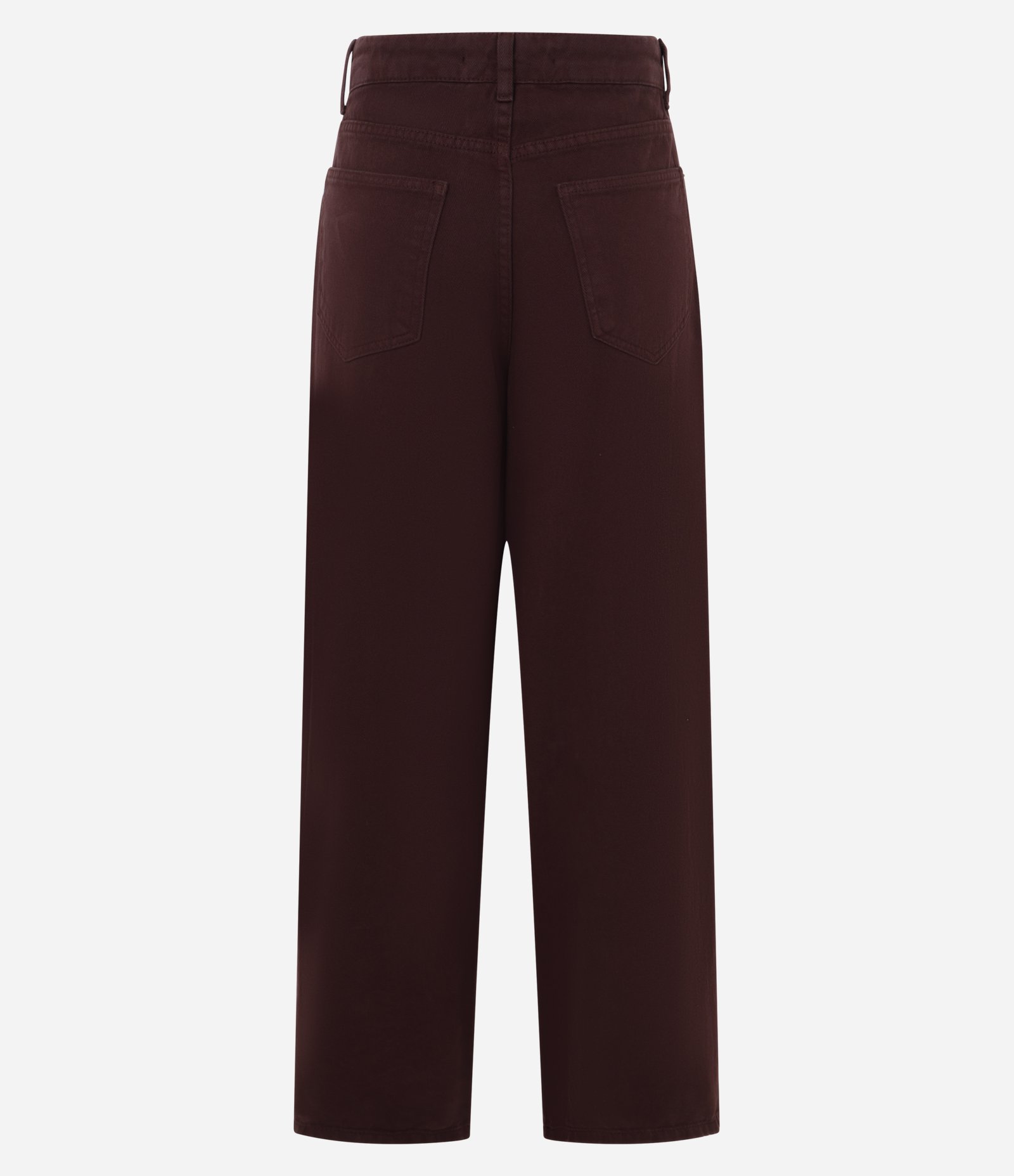 Calça Baggy em Sarja com Bolsos Vinho 6