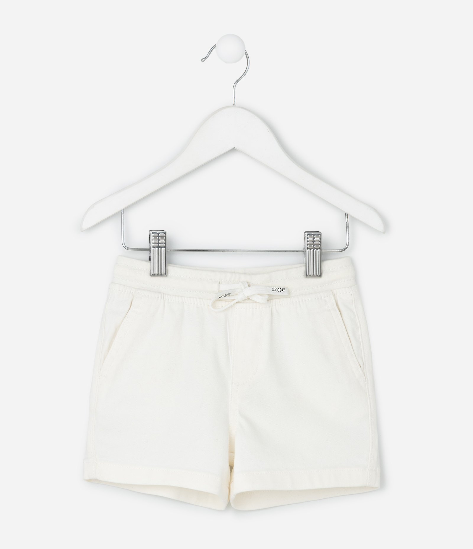 Bermuda Infantil Em Sarja Com Cós De Ribana – Tam 1 A 4 Anos Off White 2