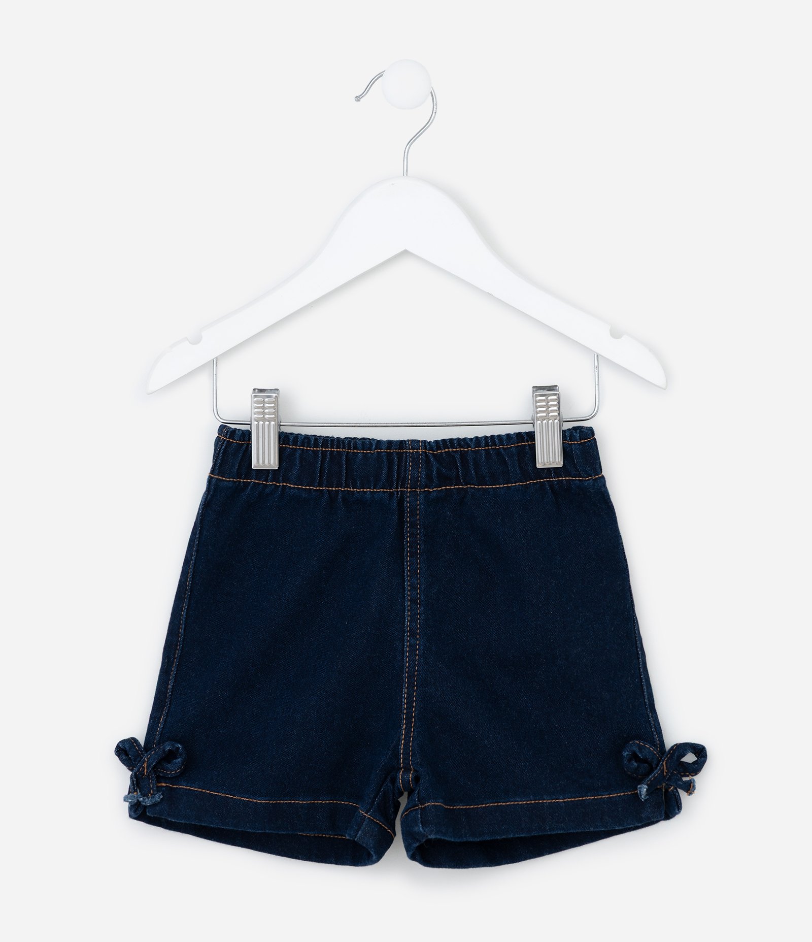 Short Infantil em Jeans com Laços Laterais – Tam 1 a 5/6 Anos Azul Marinho 2