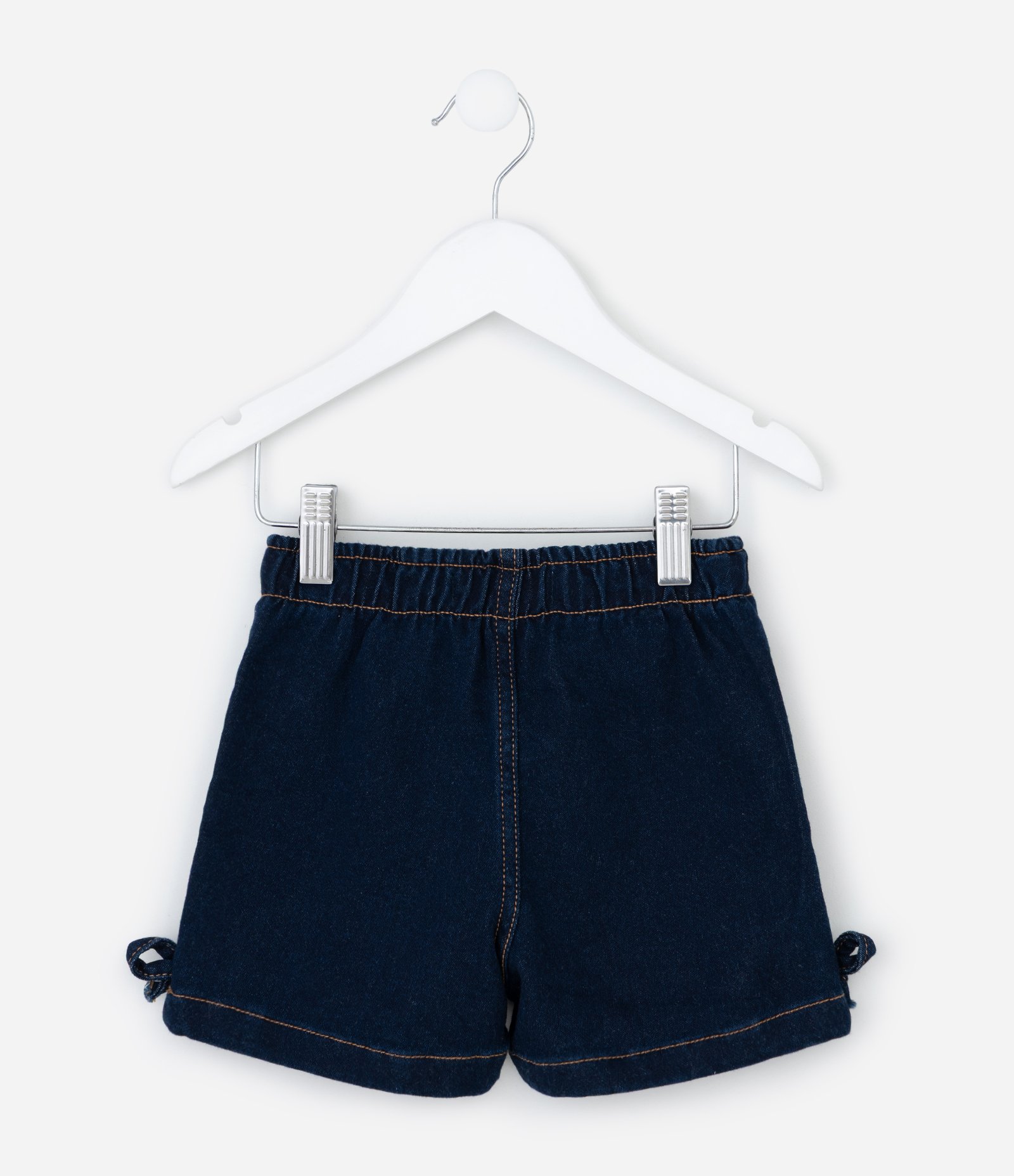 Short Infantil em Jeans com Laços Laterais – Tam 1 a 5/6 Anos Azul Marinho 3