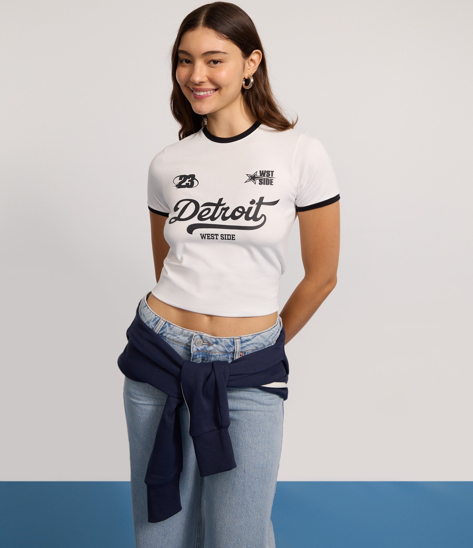 Camiseta em Algodão com Estampa Lettering Detroit Branco 3