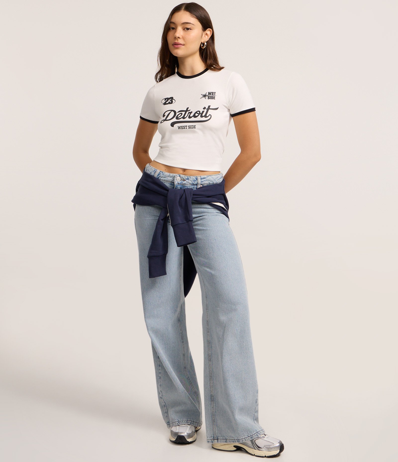 Camiseta em Algodão com Estampa Lettering Detroit Branco 2