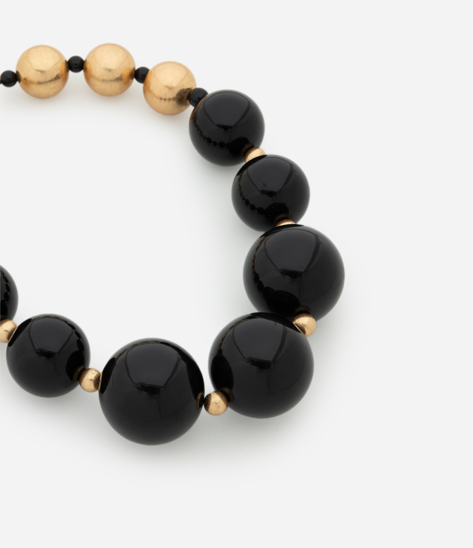 Colar Maxi com Esferas Resinadas Preto/Dourado 1