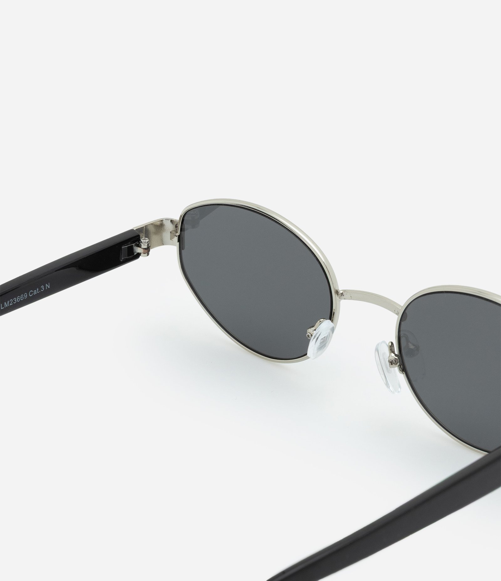 óculos de Sol Redondo com Hastes Rígidas Prata 3