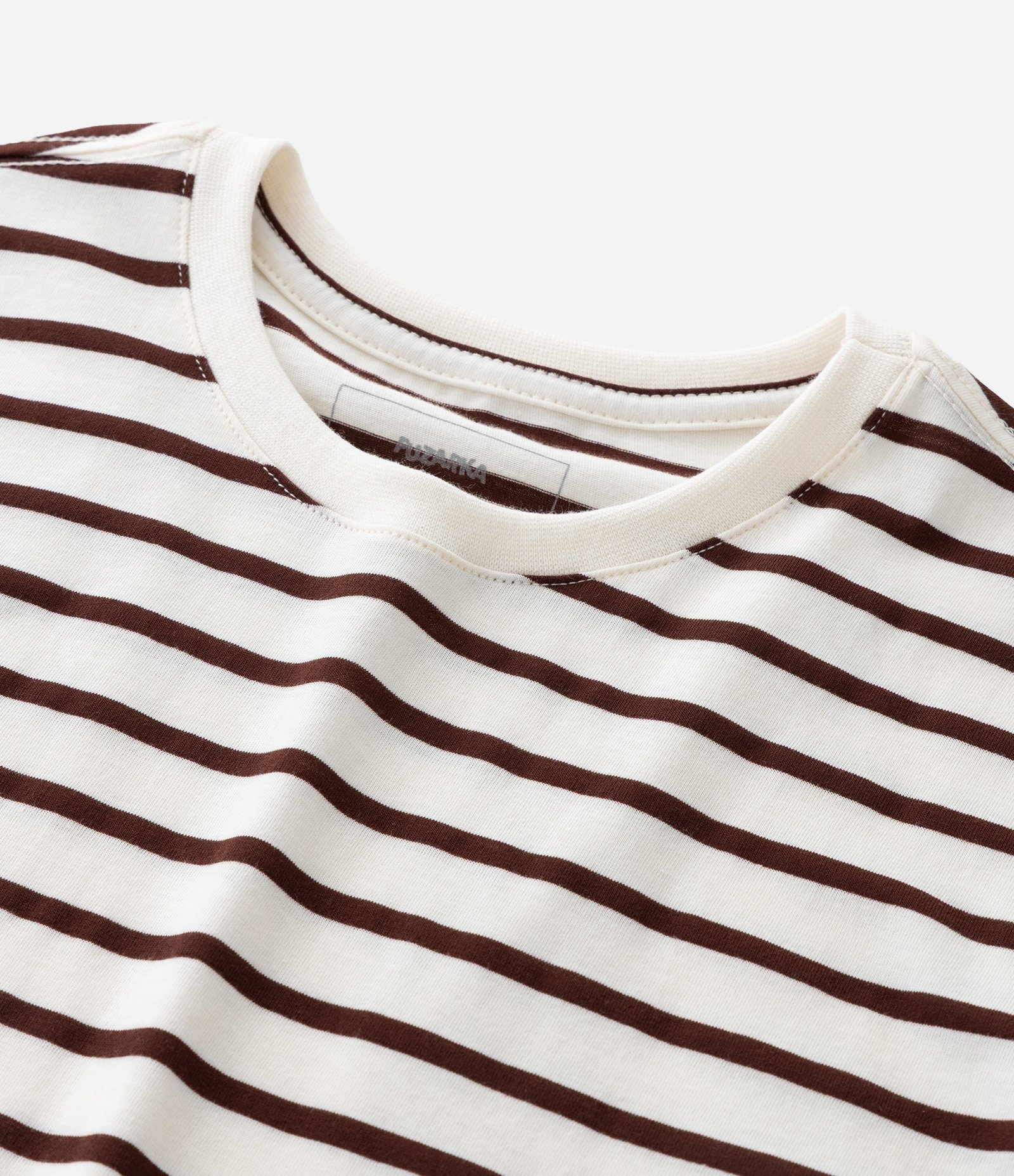 Camiseta Infantil Listrada em Fio Tinto - Tam 5 a 14 Anos Branco/Vermelho 4