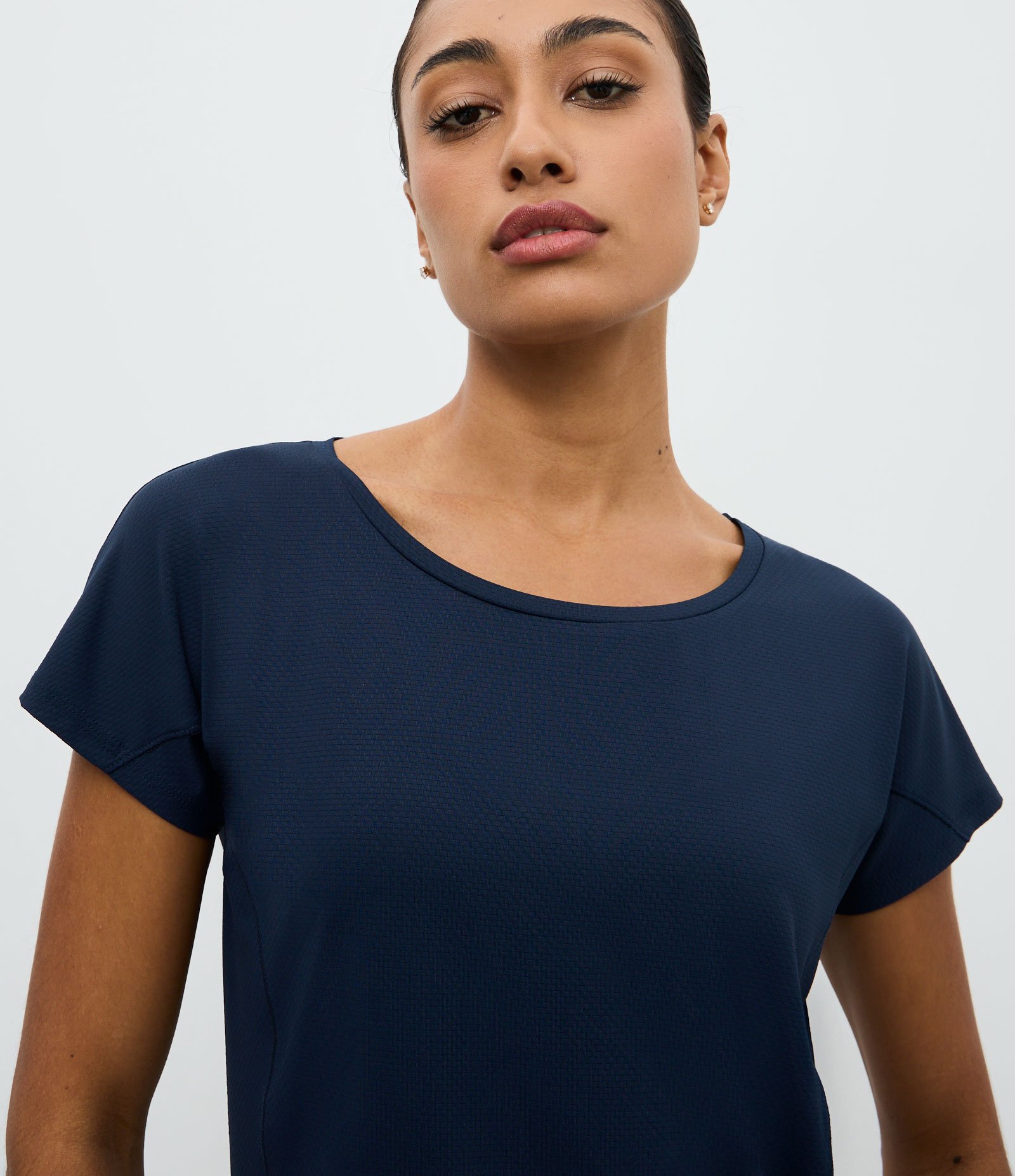 Camiseta Esportiva em Microfibra Texturizada Azul 3