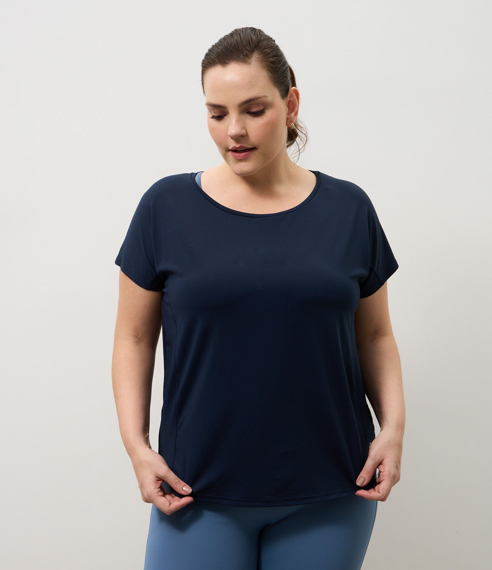 Camiseta Esportiva em Microfibra Texturizada Azul 4