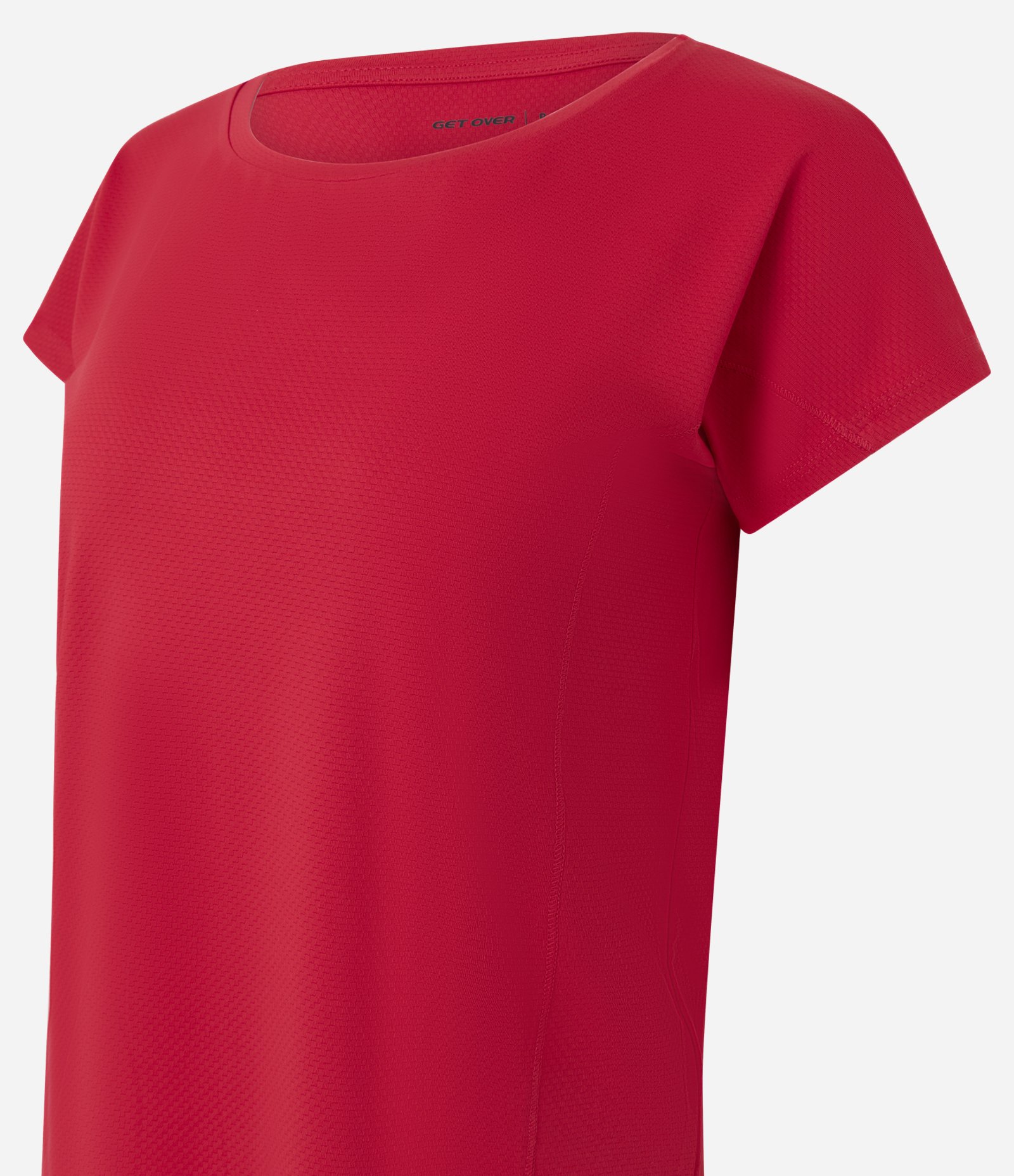 Camiseta Esportiva em Microfibra Texturizada Vermelho 2