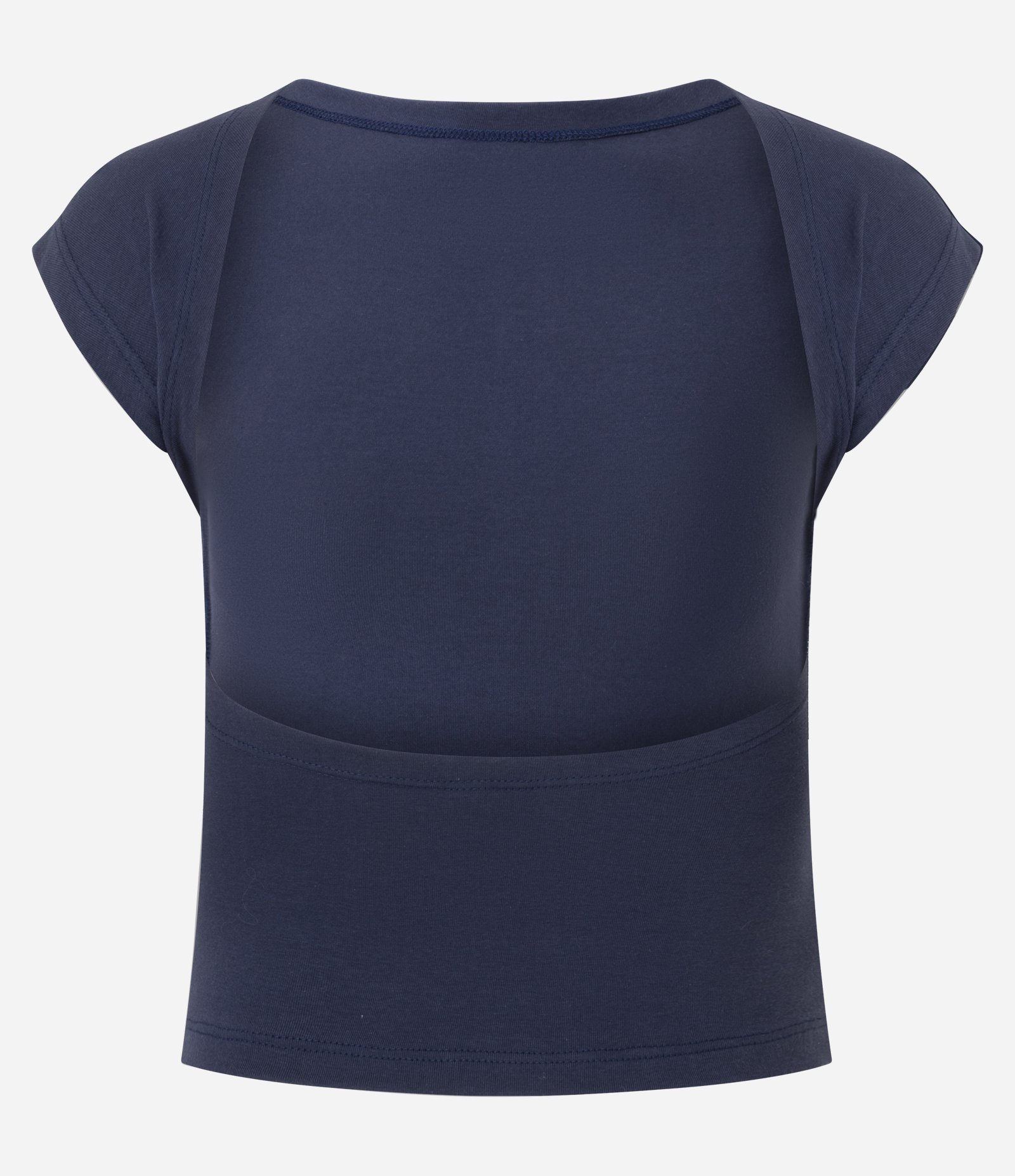 Blusa em Cotton com Costas Abertas Azul 2