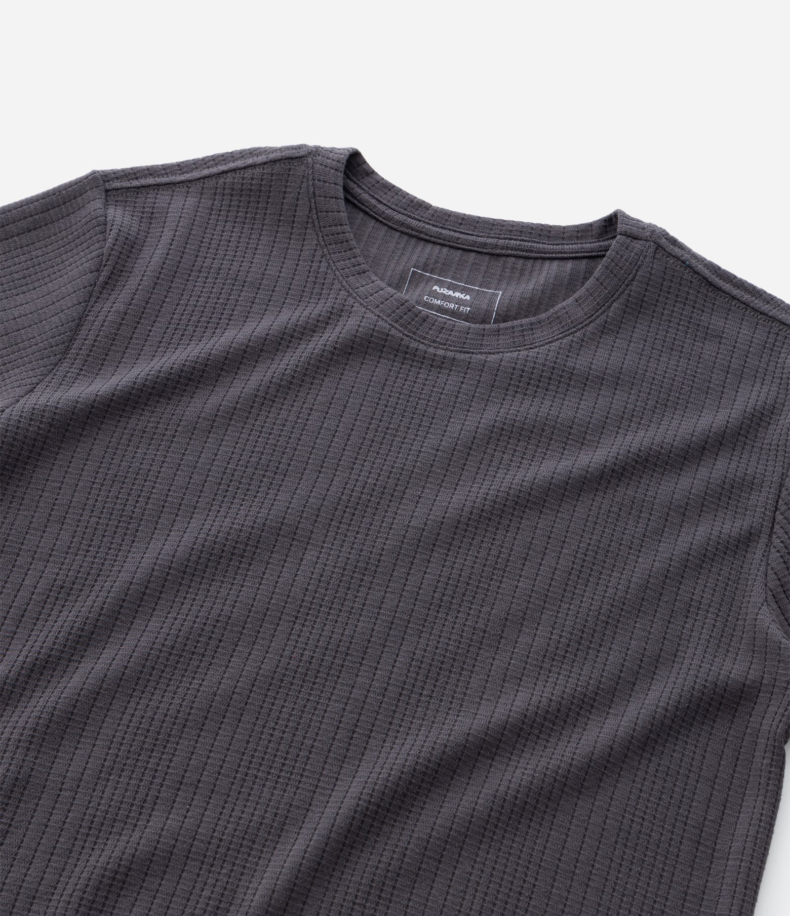 Camiseta Infantil Texturizada em Malha Quadrilê - Tam 5 A 14 Anos Cinza Escuro 5