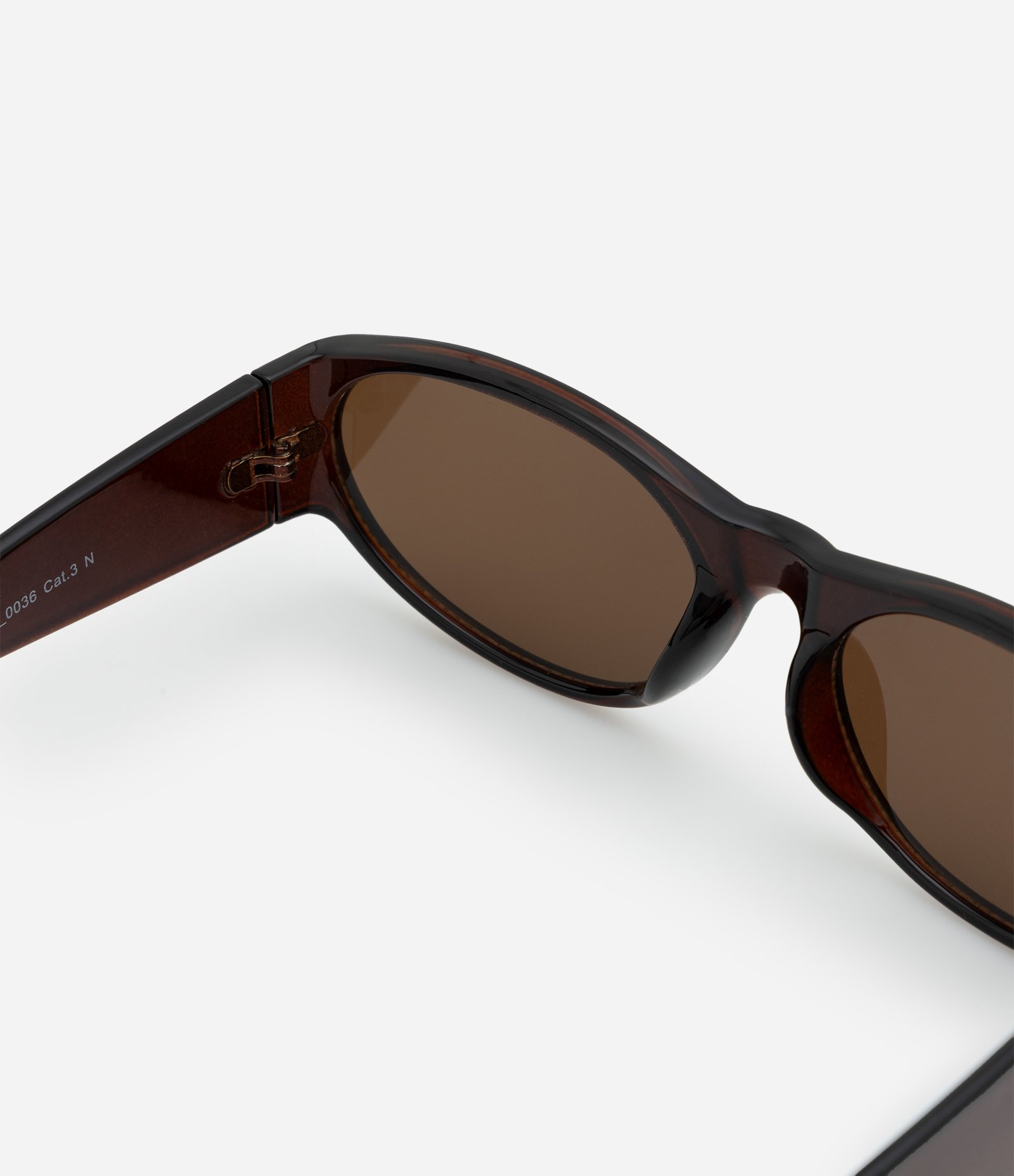 Óculos de Sol com Formato Oval e Hastes Largas Marrom 3