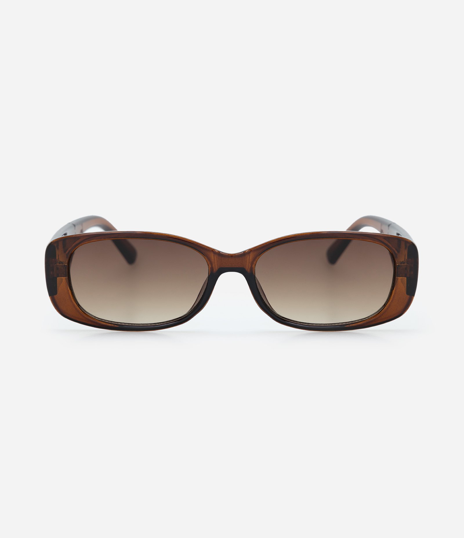 Óculos de Sol Quadrado com Lente Degradê e Hastes Grossas Marrom 2