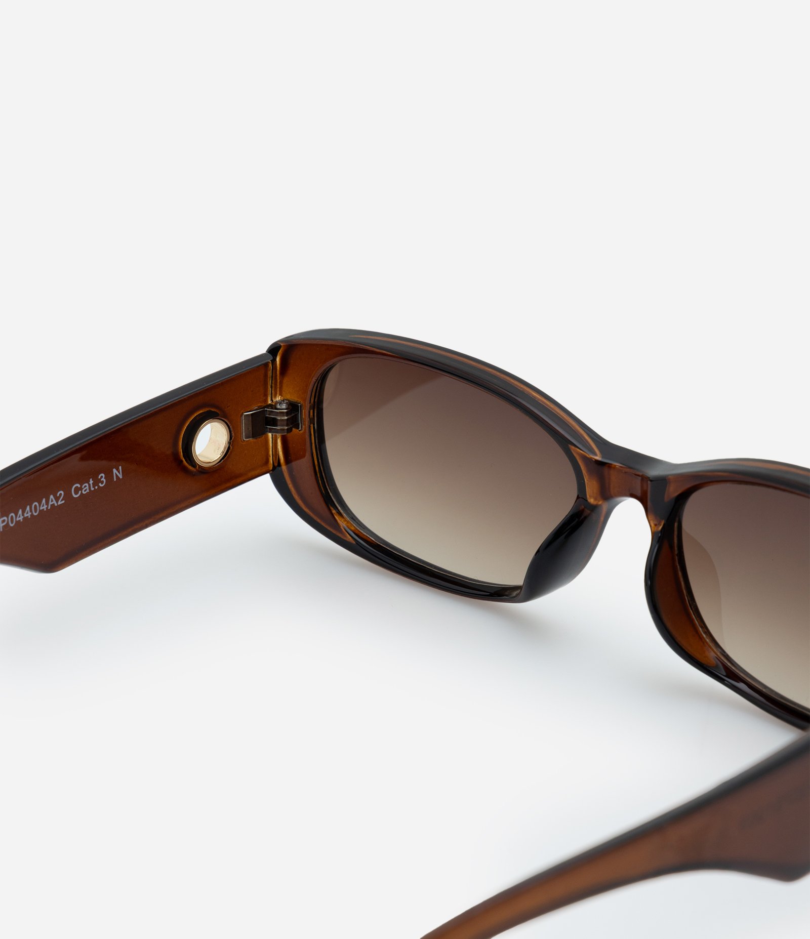 Óculos de Sol Quadrado com Lente Degradê e Hastes Grossas Marrom 3