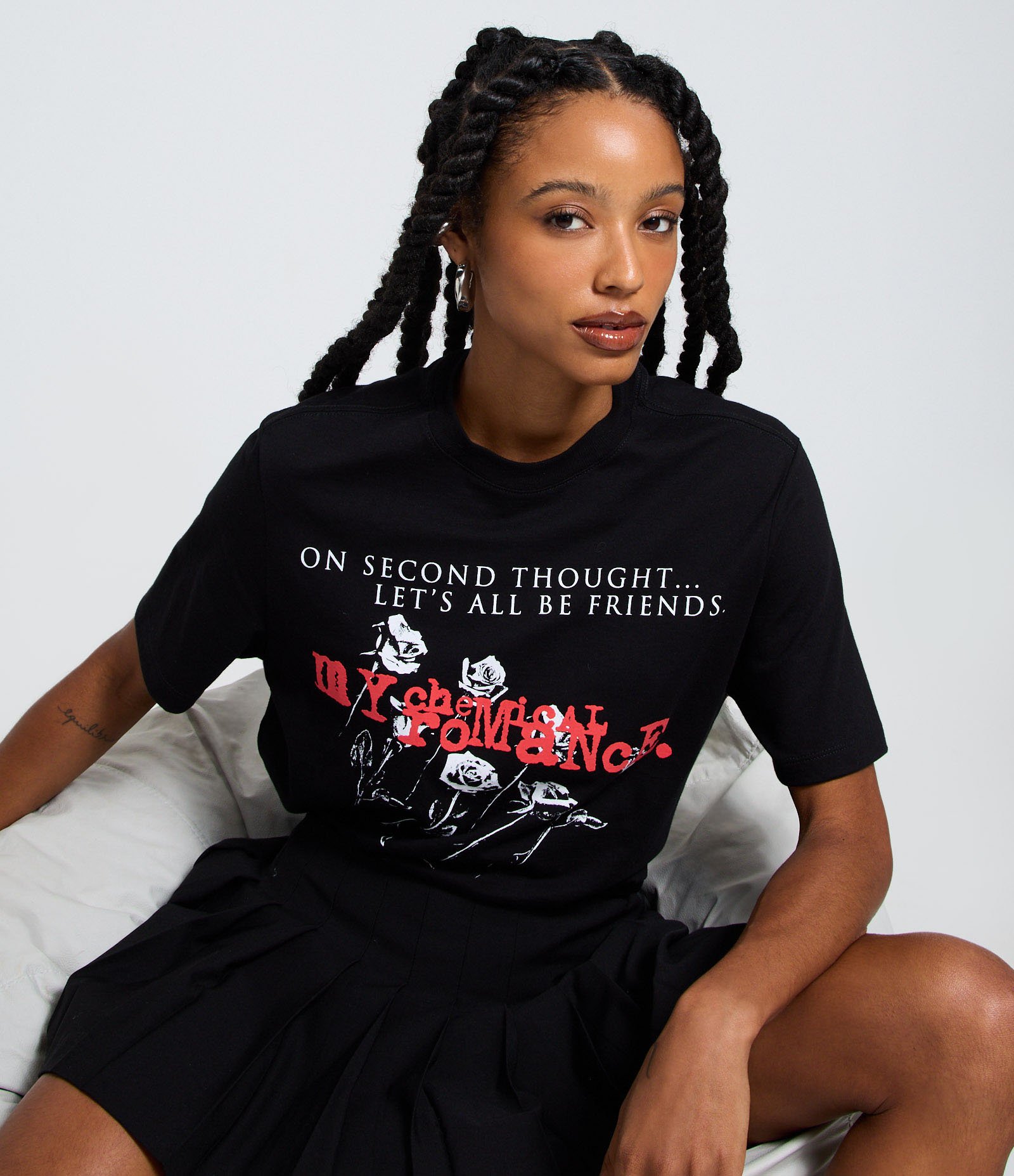 Camiseta Manga Curta em Algodão com Estampa Chemical Romance Preto 1