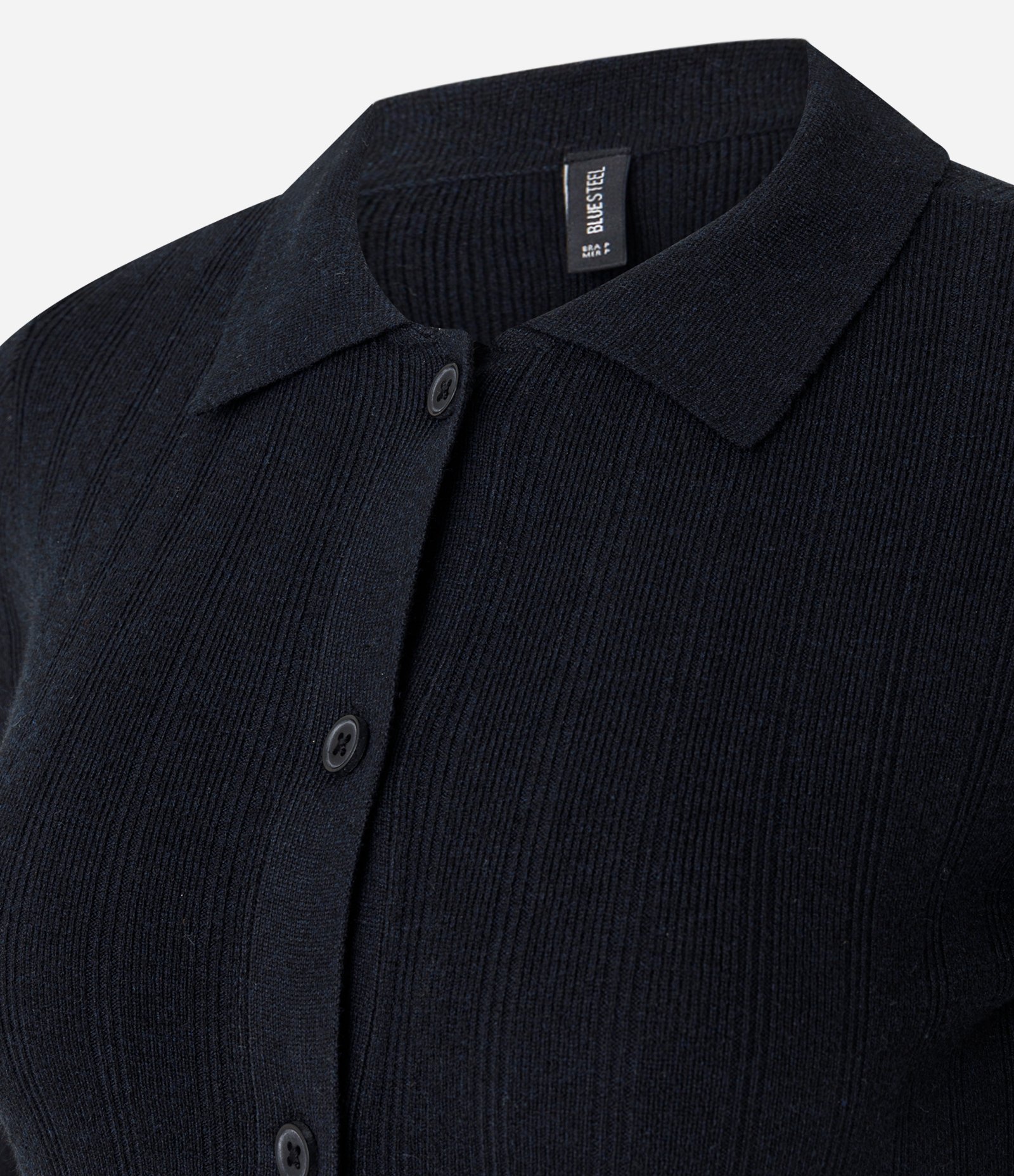 Cardigan em Tricô com Gola Polo Preto 2