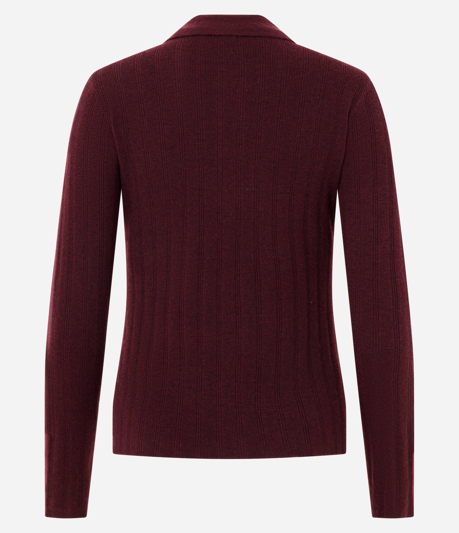 Cardigan em Tricô com Gola Polo Vinho 3