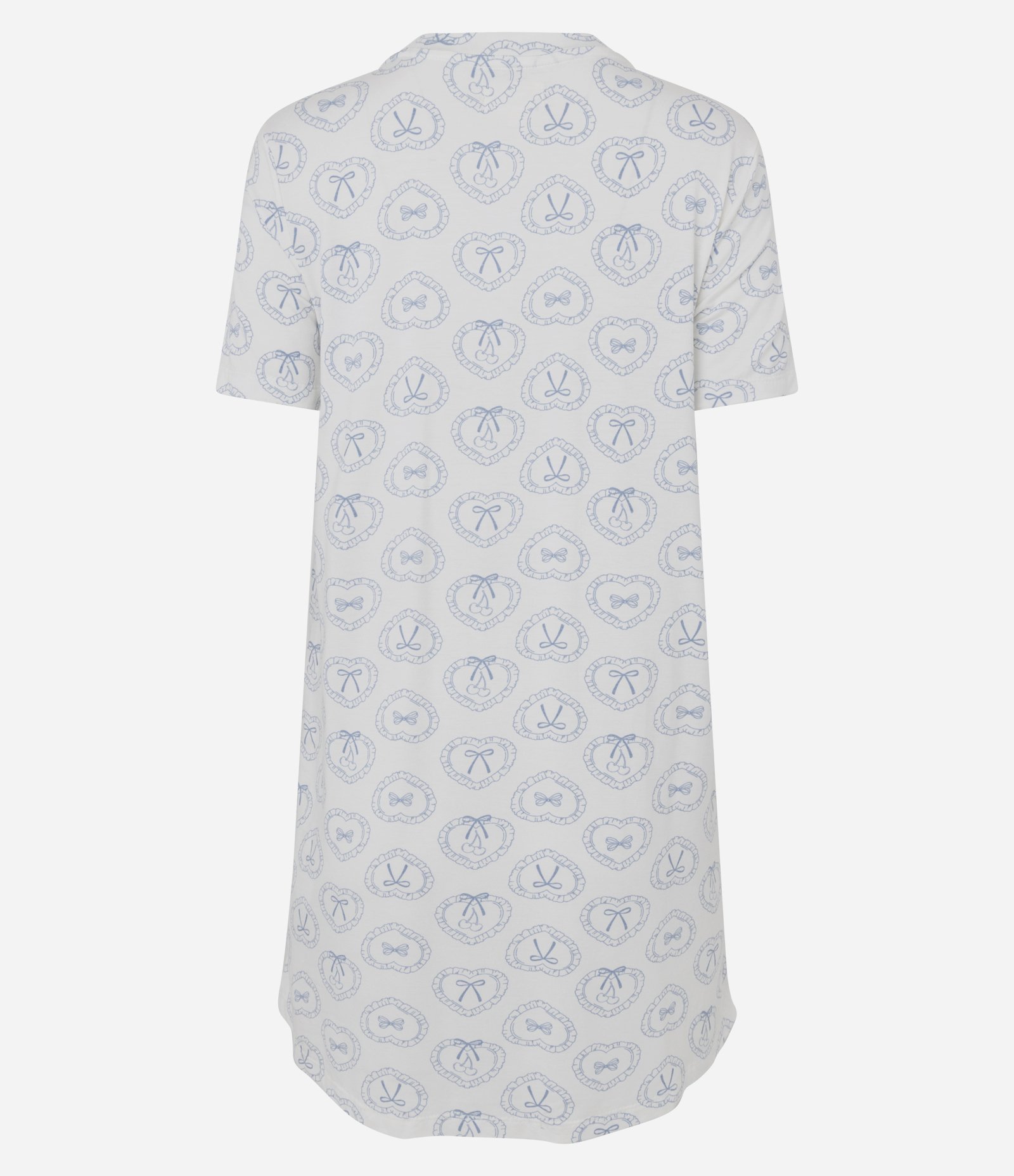 Camisola Regular em Viscolycra com Estampa de Laços Branco/Azul 5