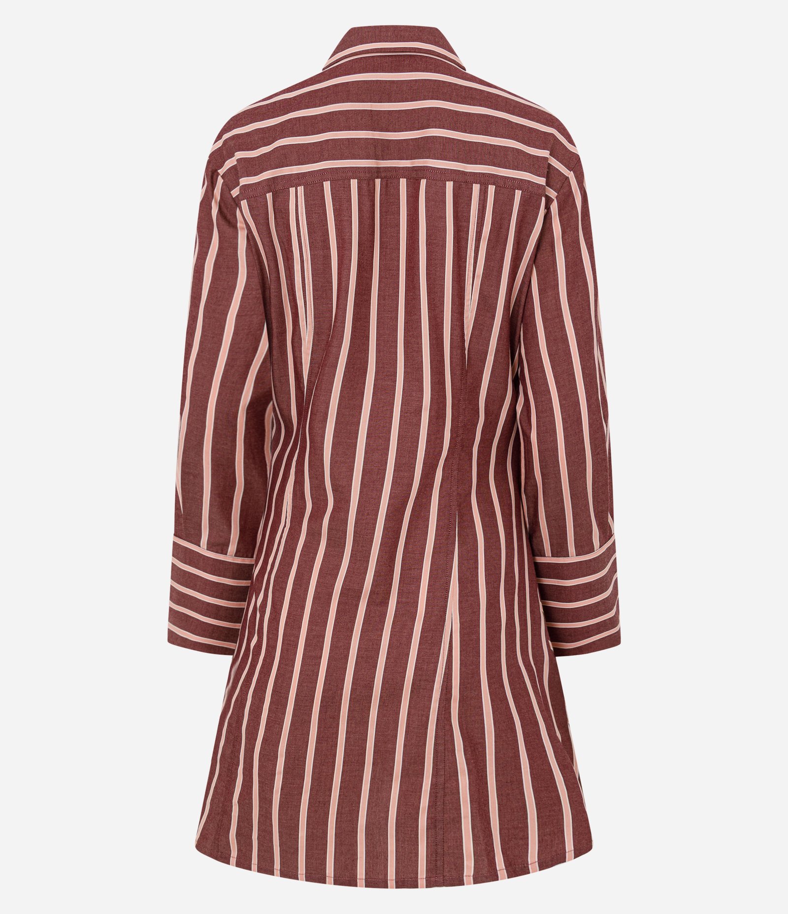 Vestido Manga Longa com Drapeado Frontal Marrom 7