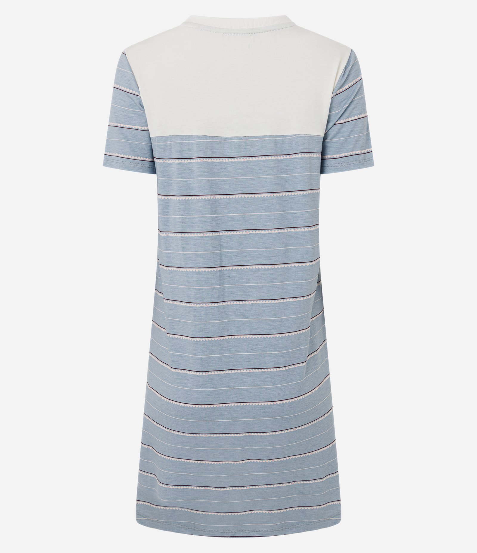 Camisola em Viscolycra com Estampa de Urso e Listras Branco/Azul 2