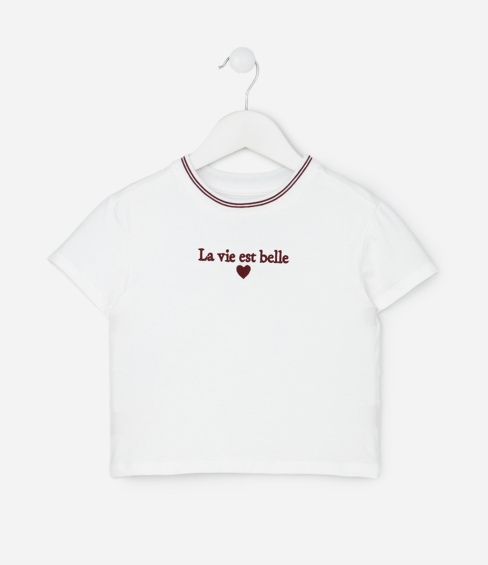 Blusa Infantil com Bordado Frontal – Tam 1 a 5/6 Anos Branco 2