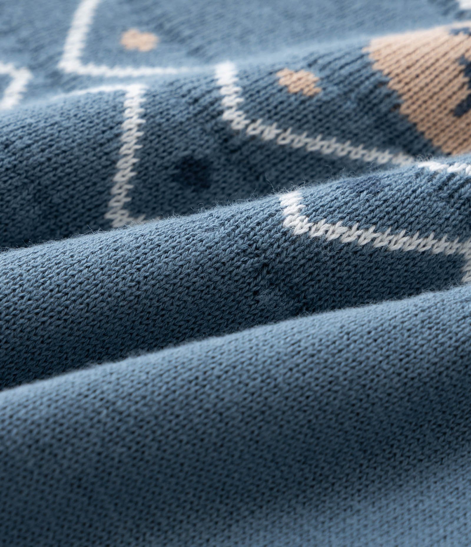 Casaco Infantil em Tricô Jacquard com Ursinhos – Tam 0 a 18 Meses Azul 3
