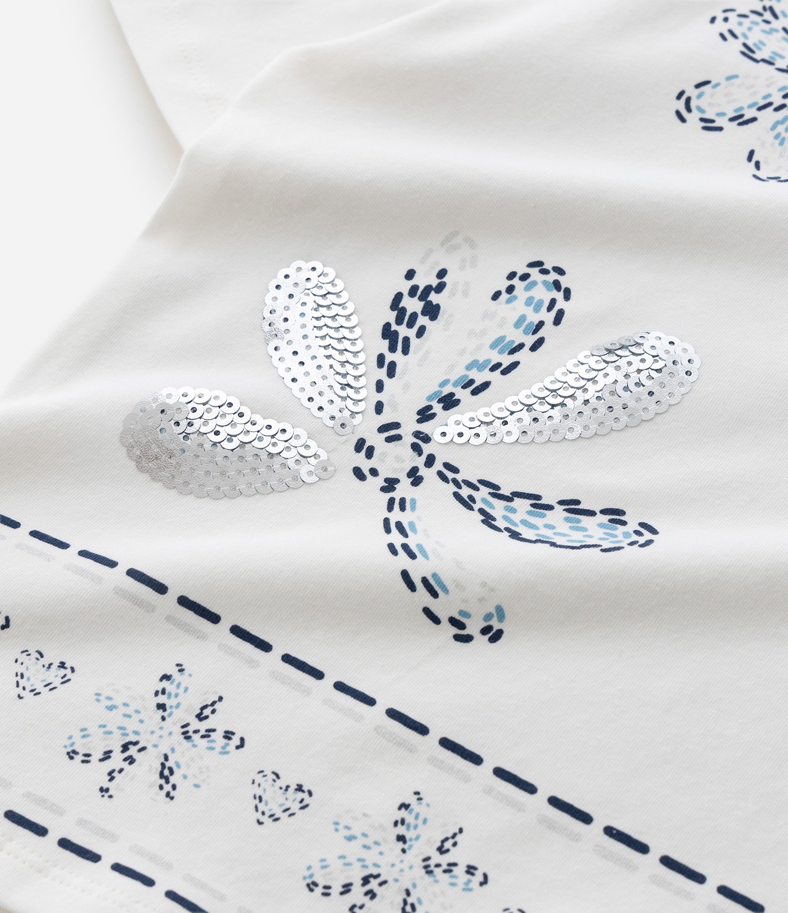 Camiseta Infantil em Algodão com Estampa Floral – Tam 5 a 14 Anos Off White 4