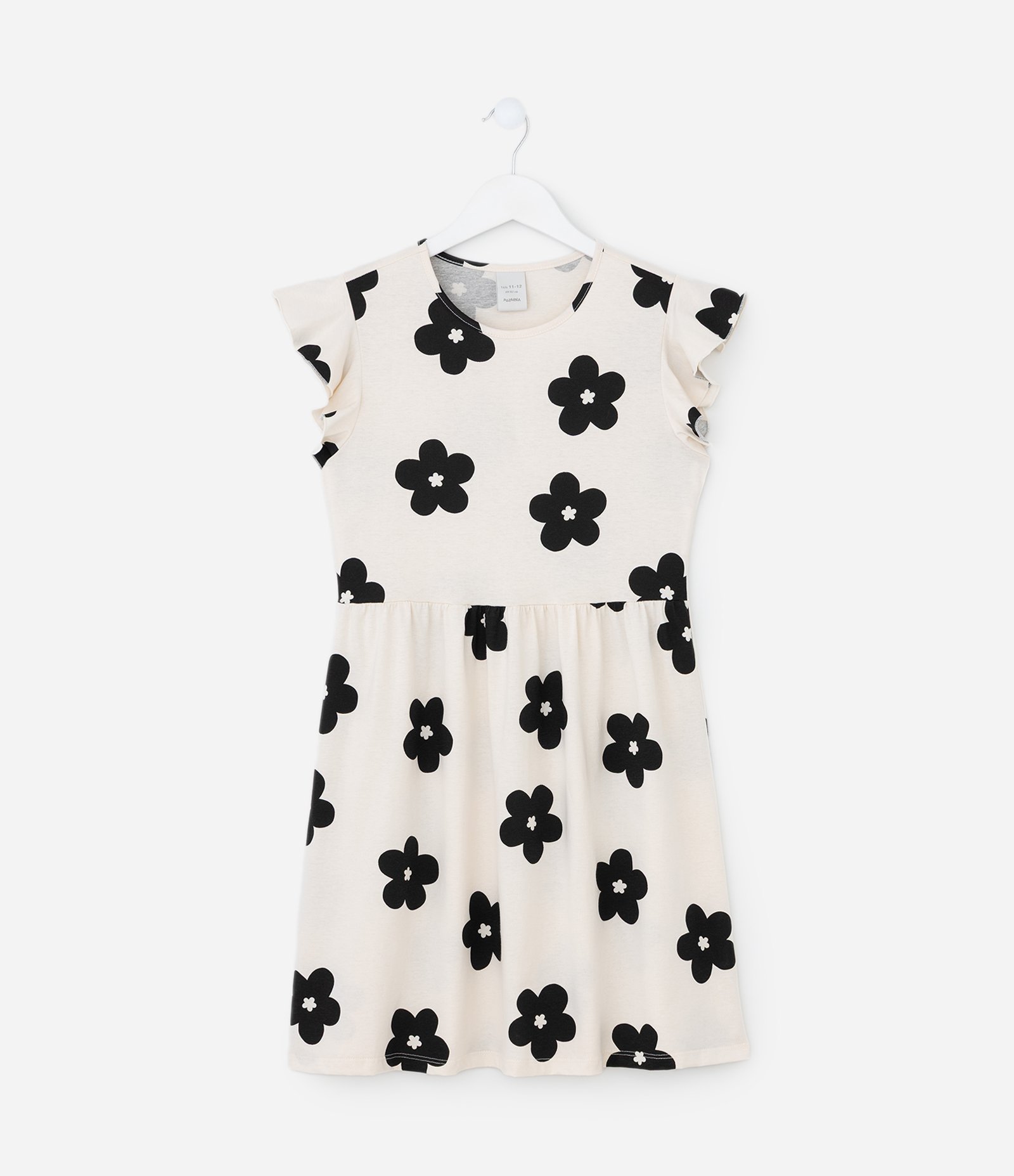 Vestido Infantil com Babado e Estampa Floral – Tam 5 a 14 Anos Off White 2