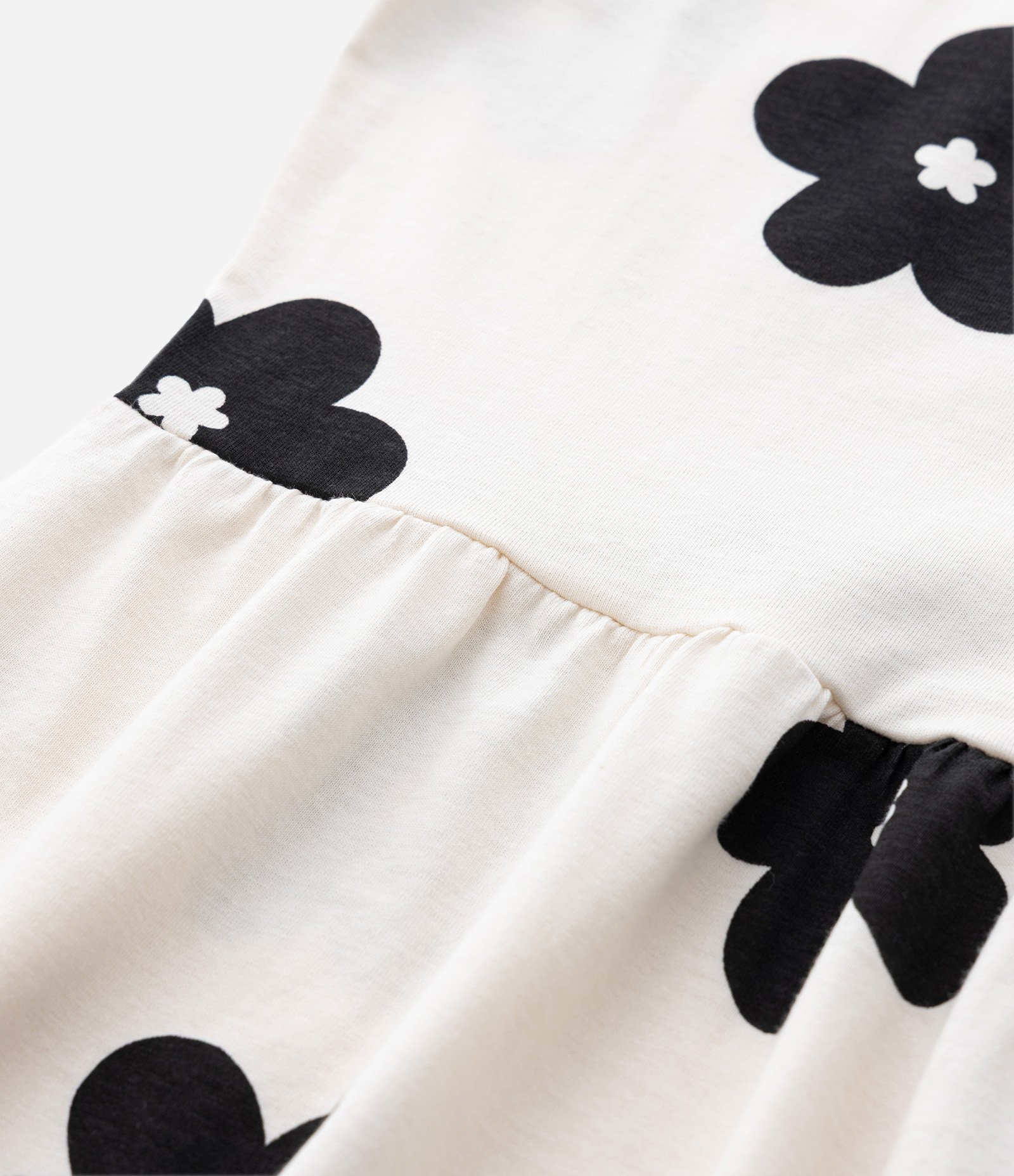 Vestido Infantil com Babado e Estampa Floral – Tam 5 a 14 Anos Off White 5