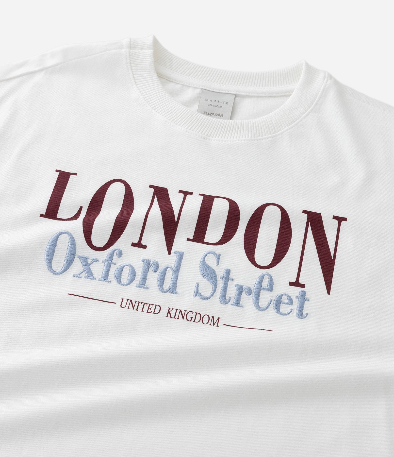 Camiseta Infantil Oversized com Lettering Bordado – Tam 7 a 16 Anos Branco 4