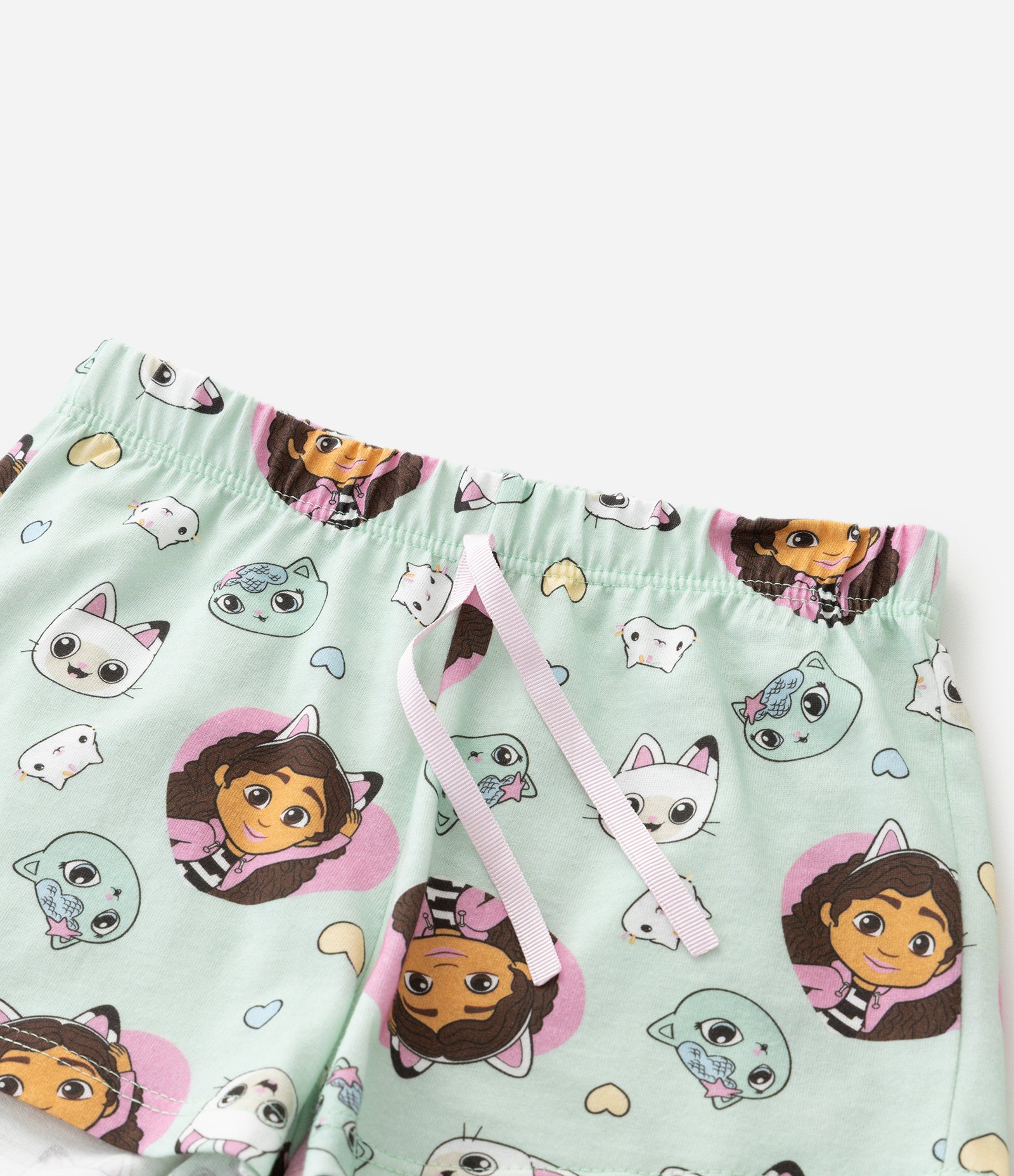 Pijama Infantil Com Blusa e Short com Estampa Gabby e Gatinhos - Tam 2 A 6 Anos Sortido 8