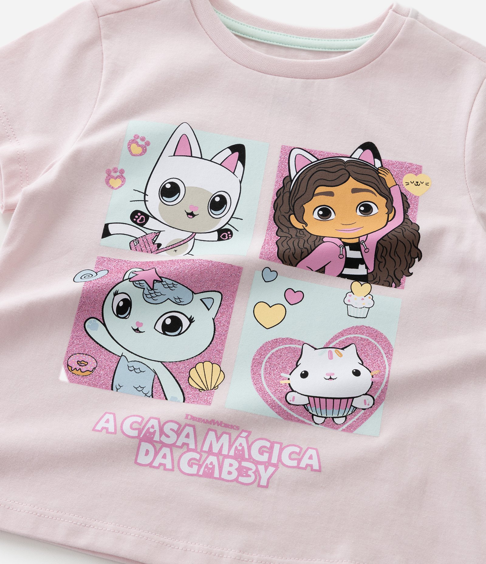 Pijama Infantil Com Blusa e Short com Estampa Gabby e Gatinhos - Tam 2 A 6 Anos Sortido 9