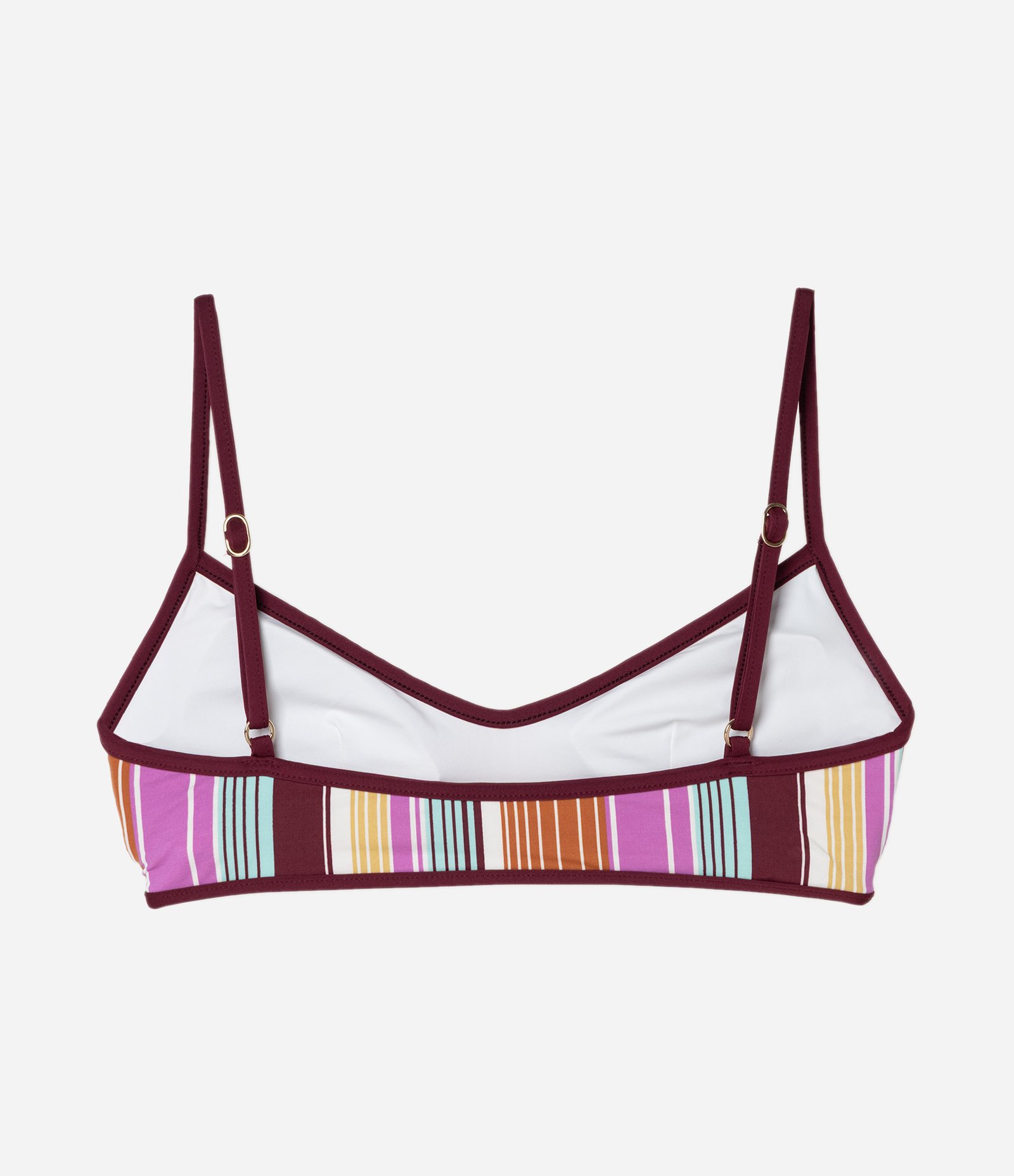 Biquini Top Camisetinha em Microfibra com Estampa Listrada Multicores 2