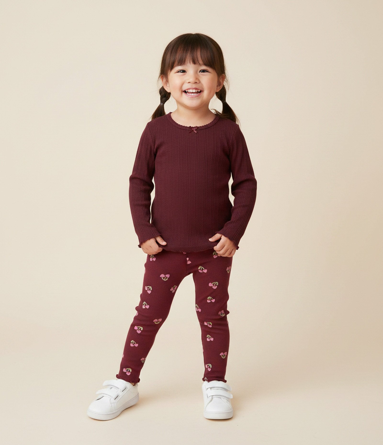 Blusa Infantil Manga Longa Texturizada – Tam 1 a 6 Anos Bordô 2