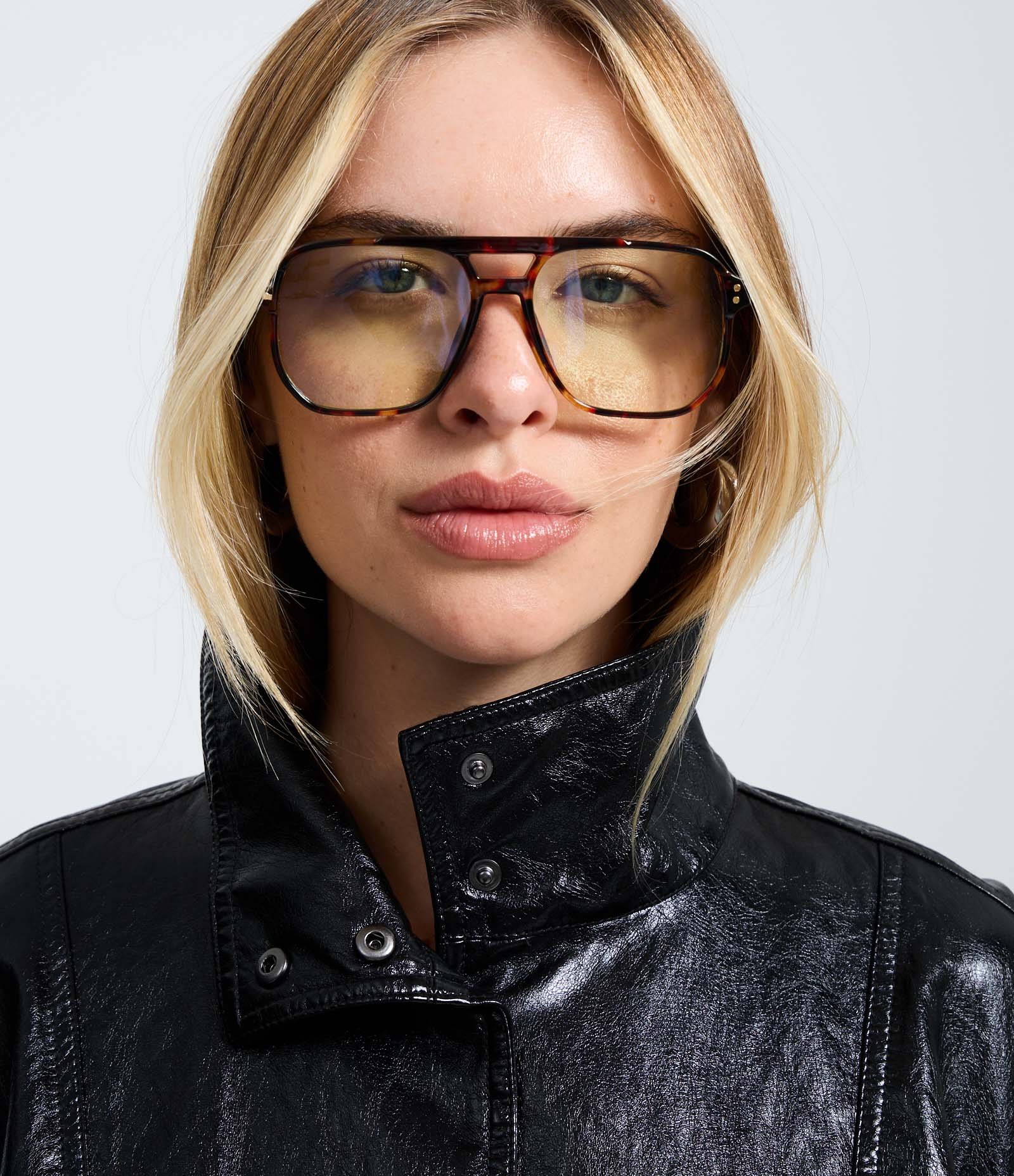 Jaqueta Bomber Pesada em PU com Punhos Ajustados Preto 3