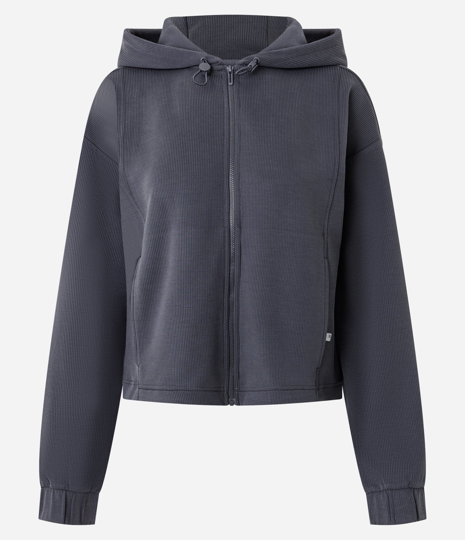 Jaqueta Esportiva Regular com Capuz Texturizada Cinza 5