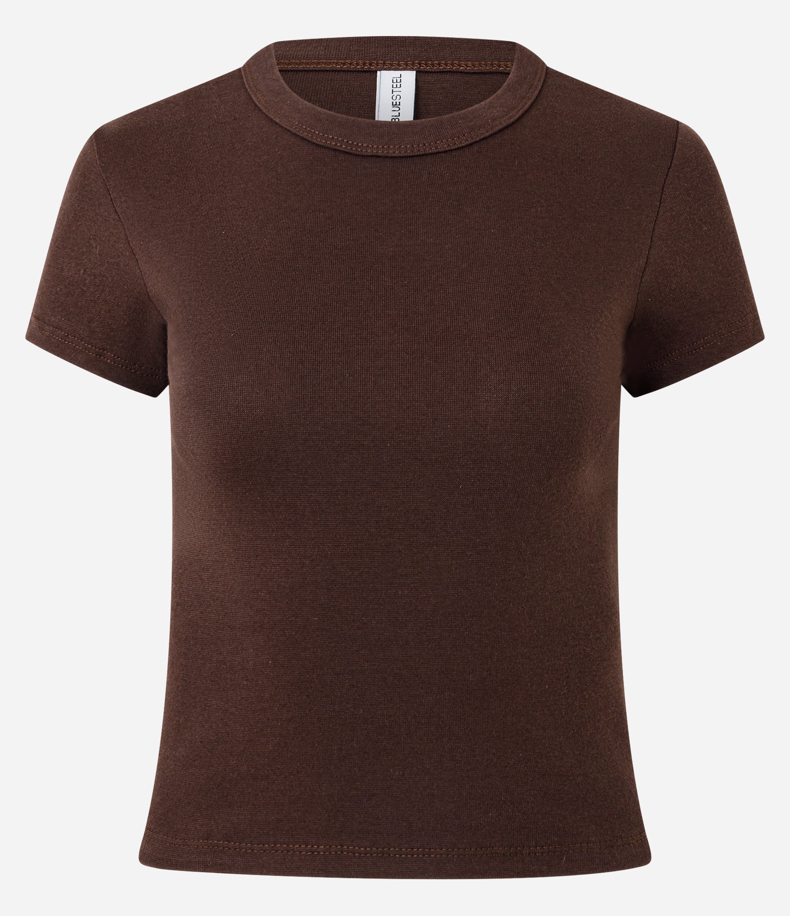 Blusa Alongada Ajustada em Ribana Marrom 1