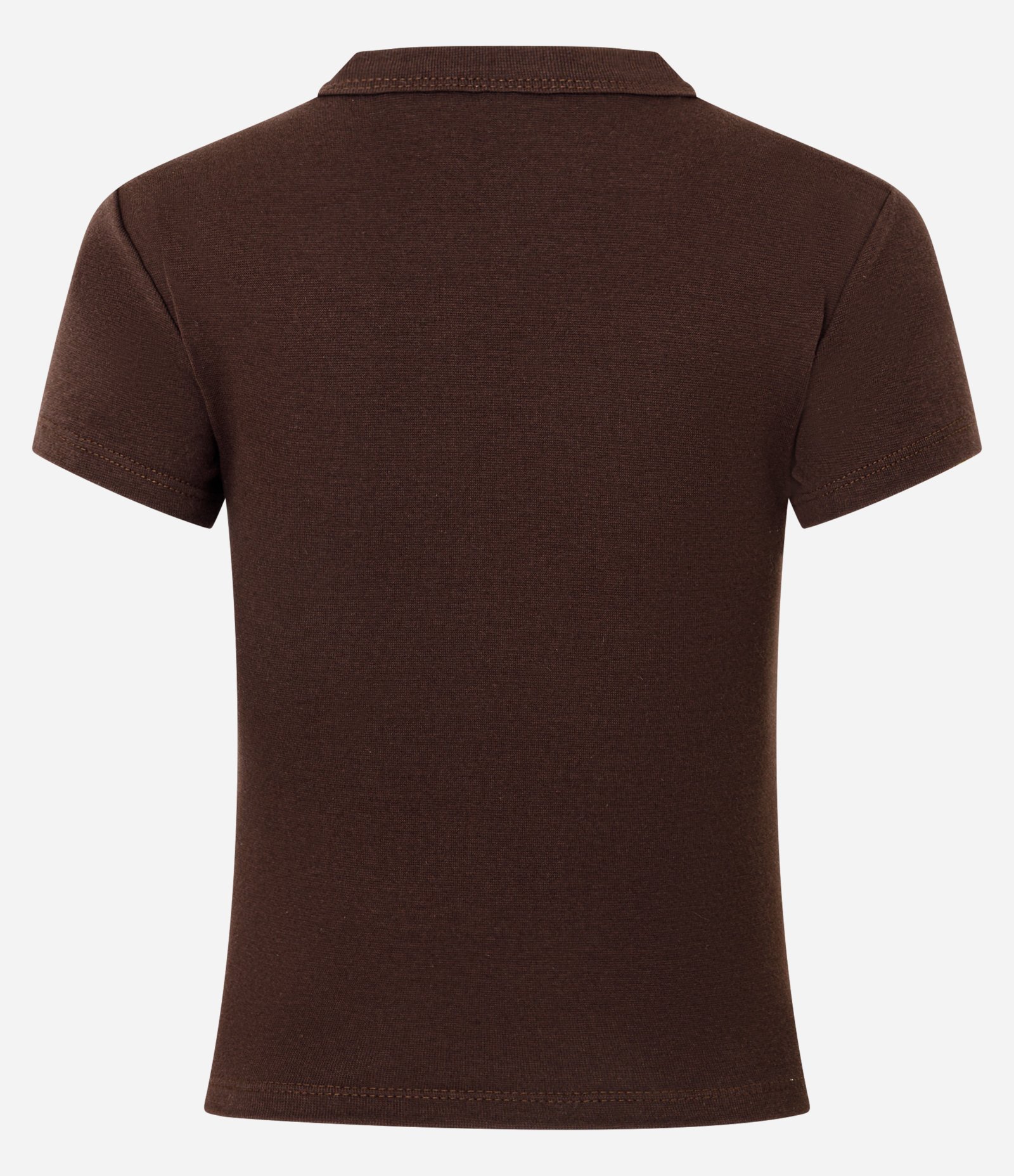 Blusa Alongada Ajustada em Ribana Marrom 2