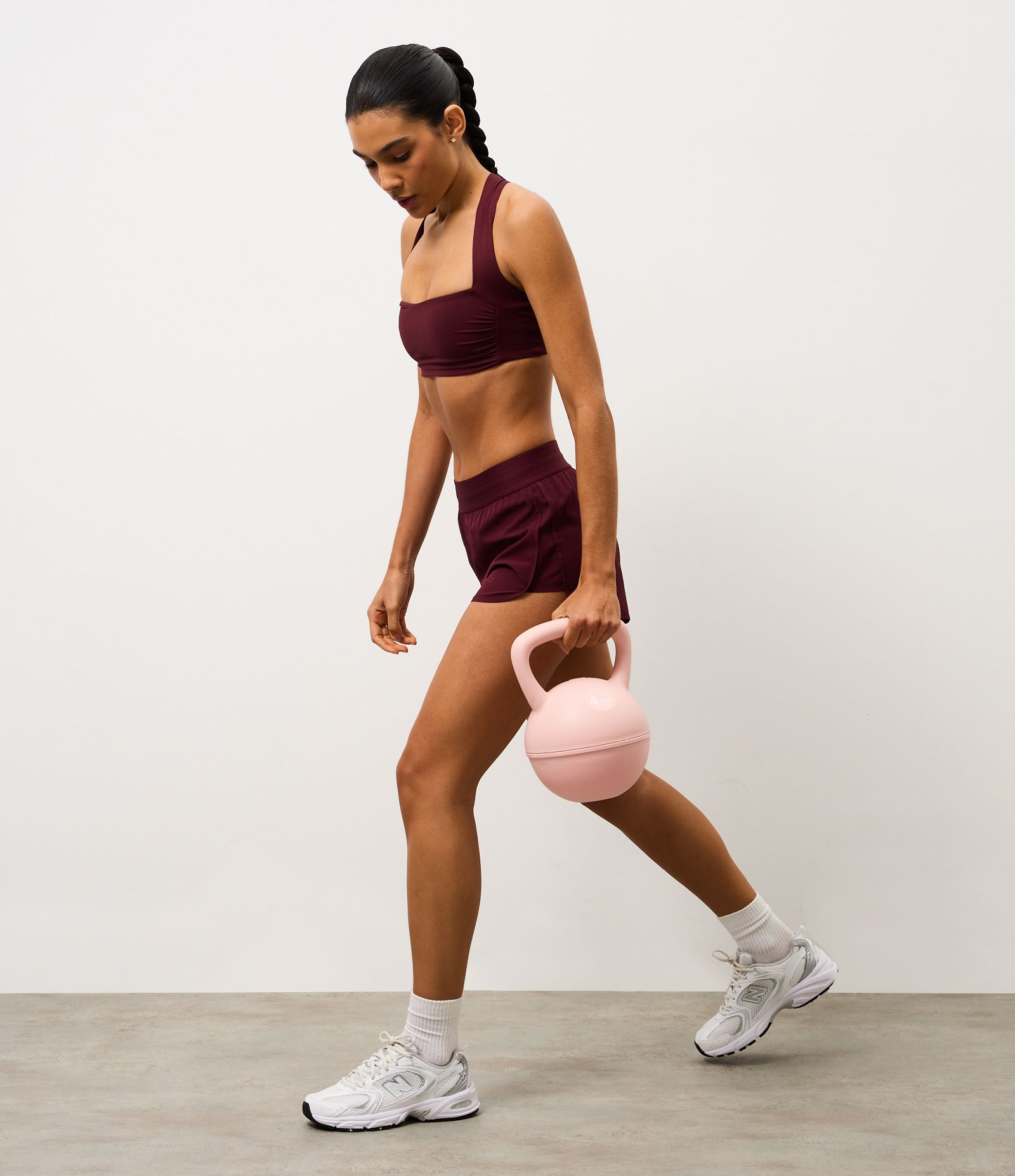Short Runner Esportivo com Cós Largo Elástico Vinho 1